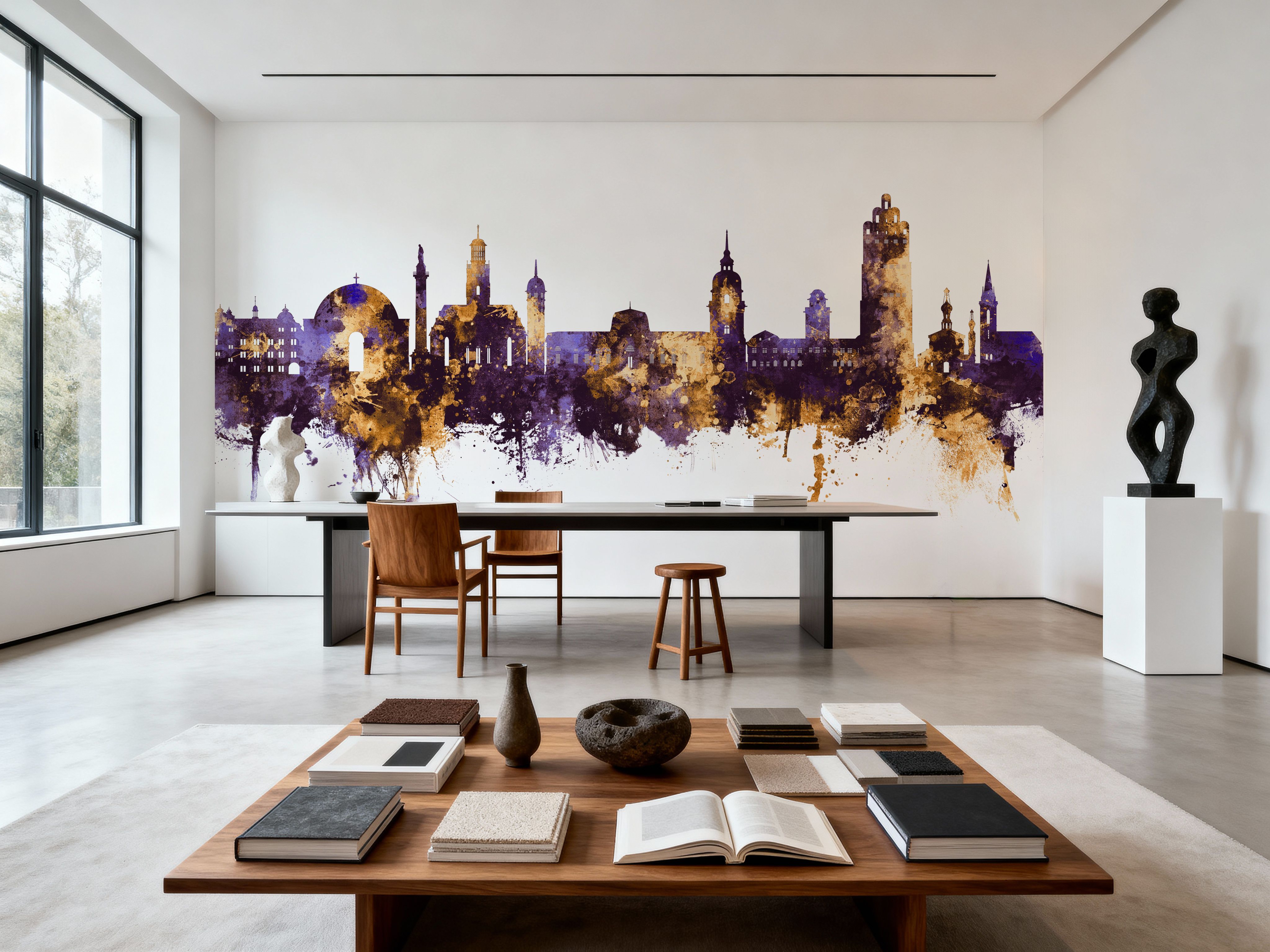 Darmstadt Skyline Purple & Gold