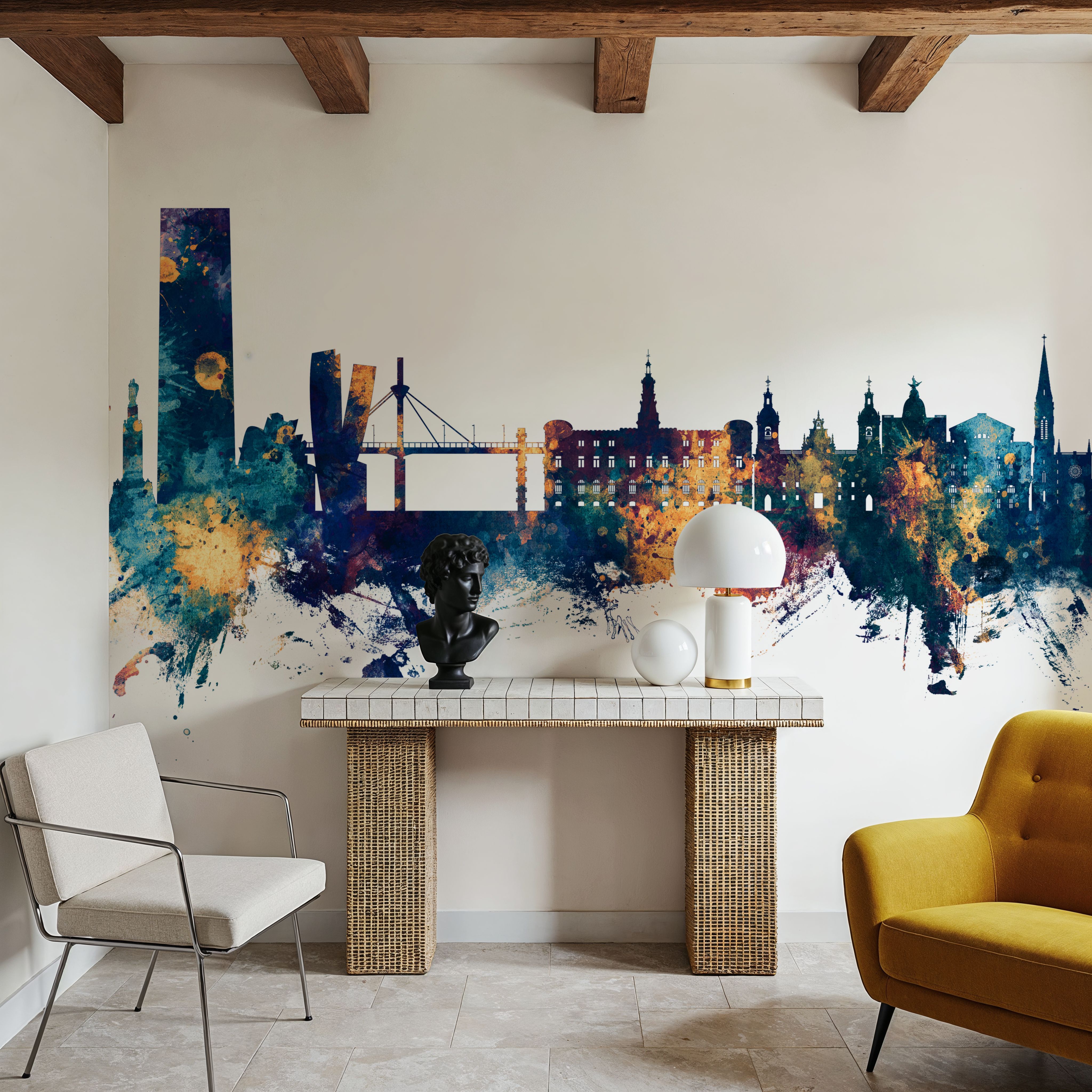 Bilbao Skyline Blue & Bronze