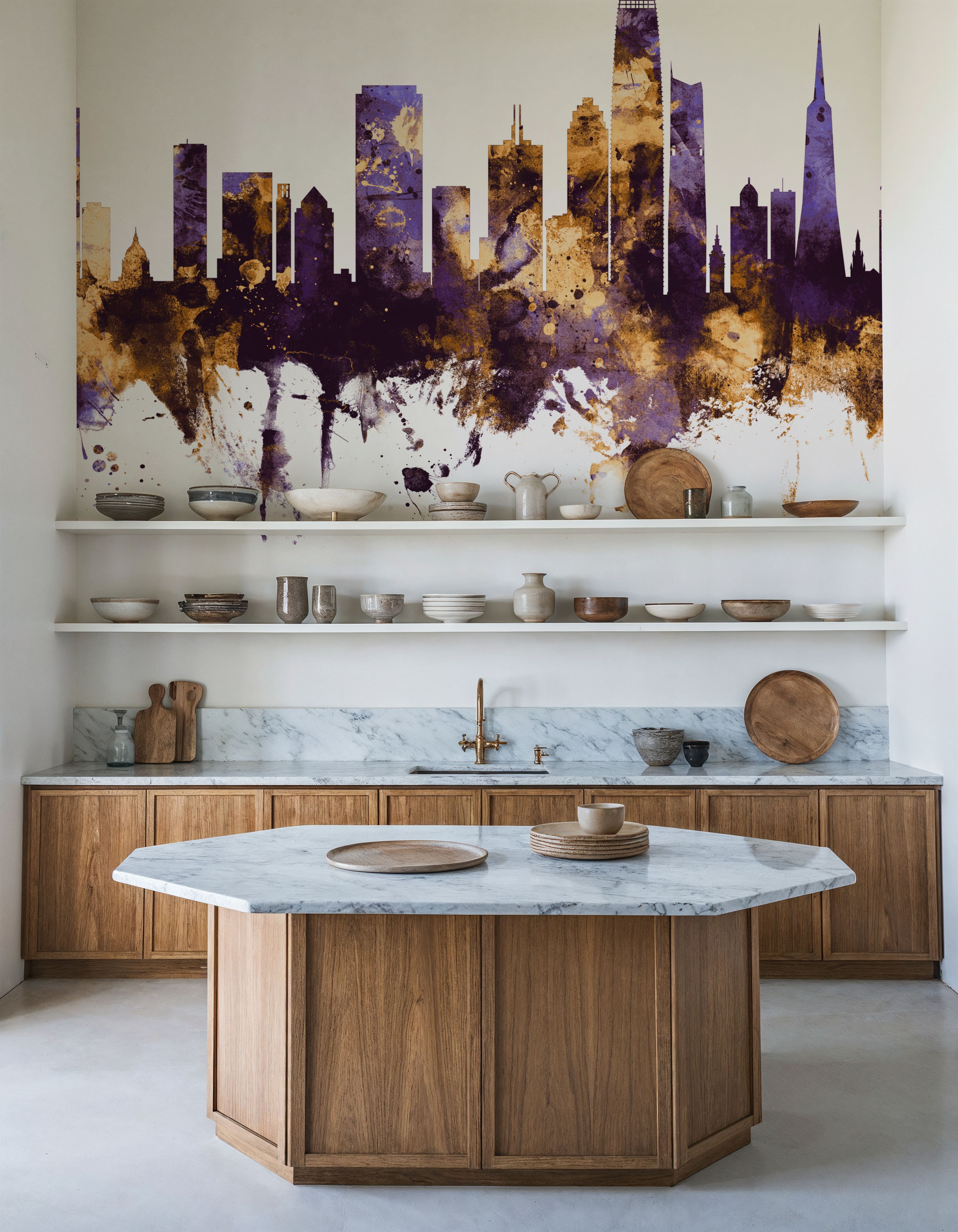 San Francisco Skyline Purple & Gold