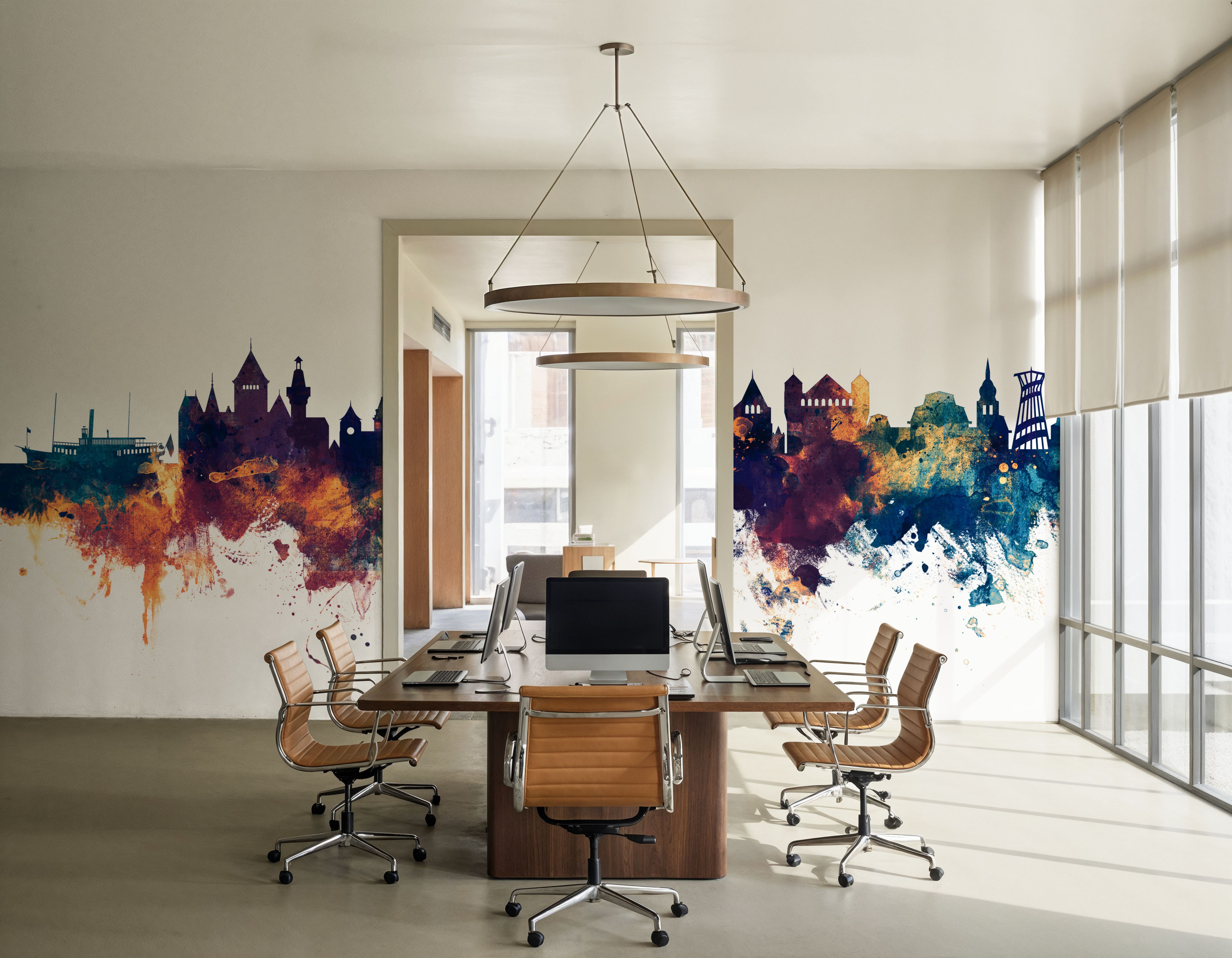 Lausanne Switzerland Skyline Blue & Bronze