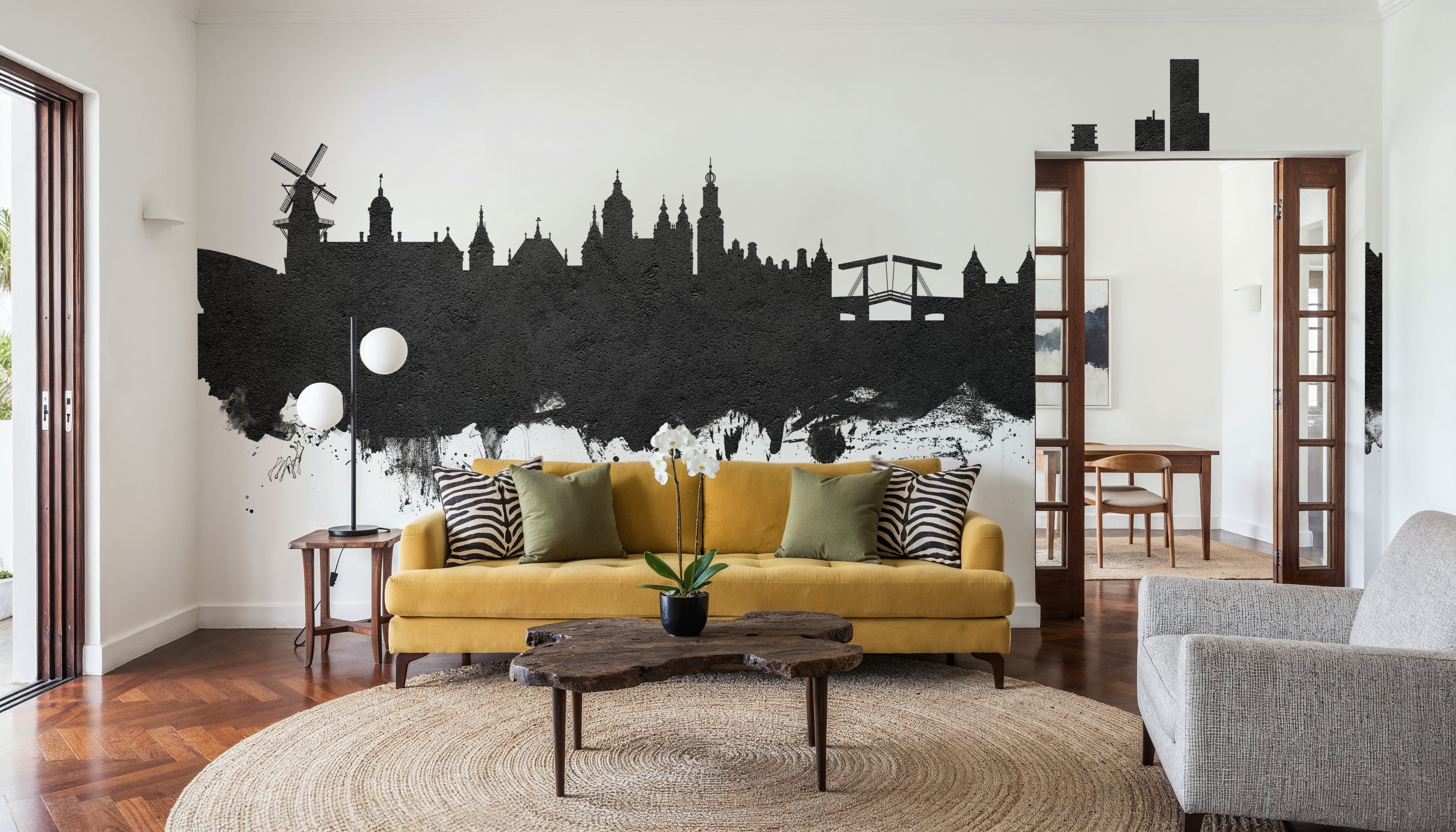 Amsterdam Skyline Black & White