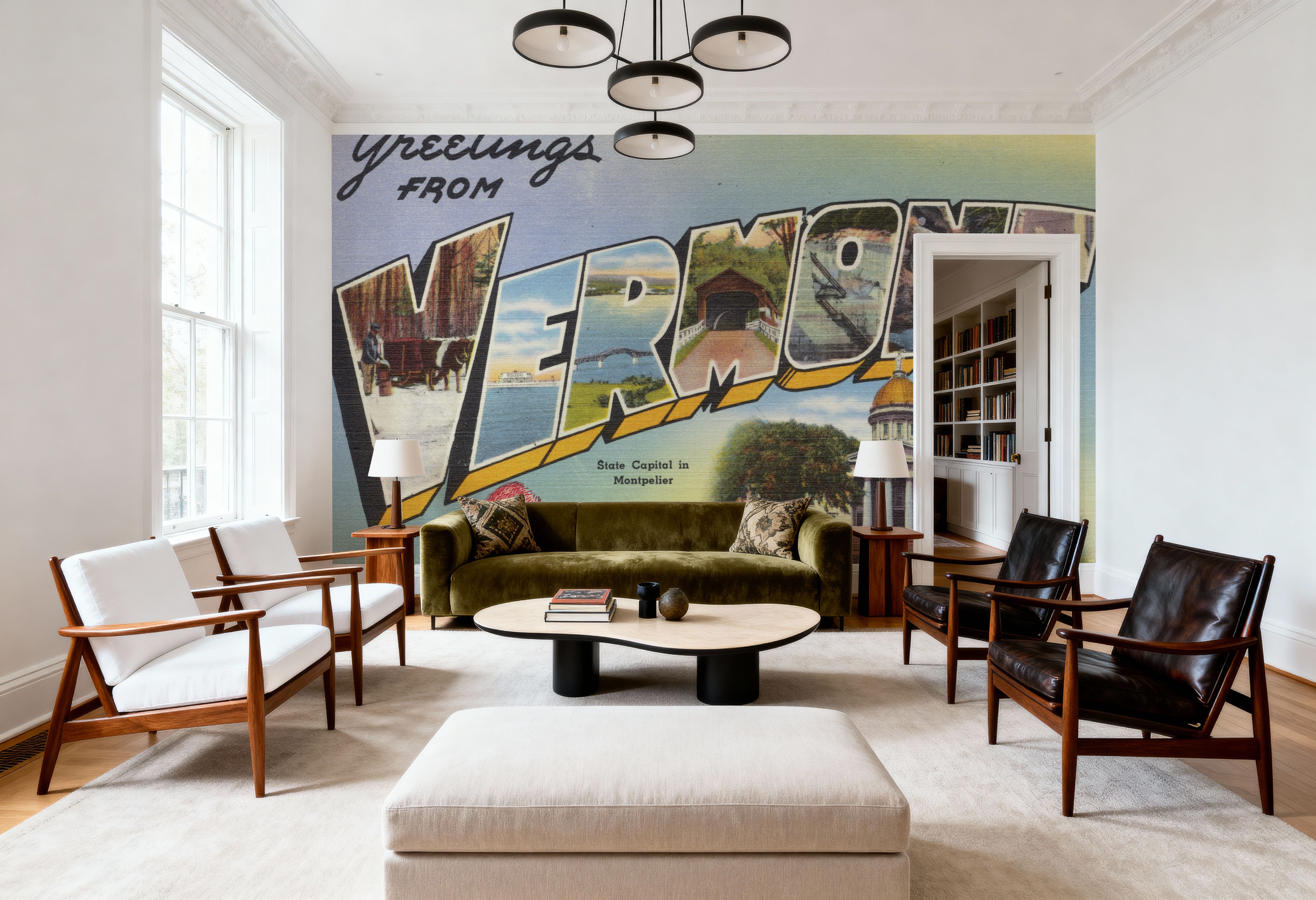 Greetings from Vermont State - Screenprint Postcard