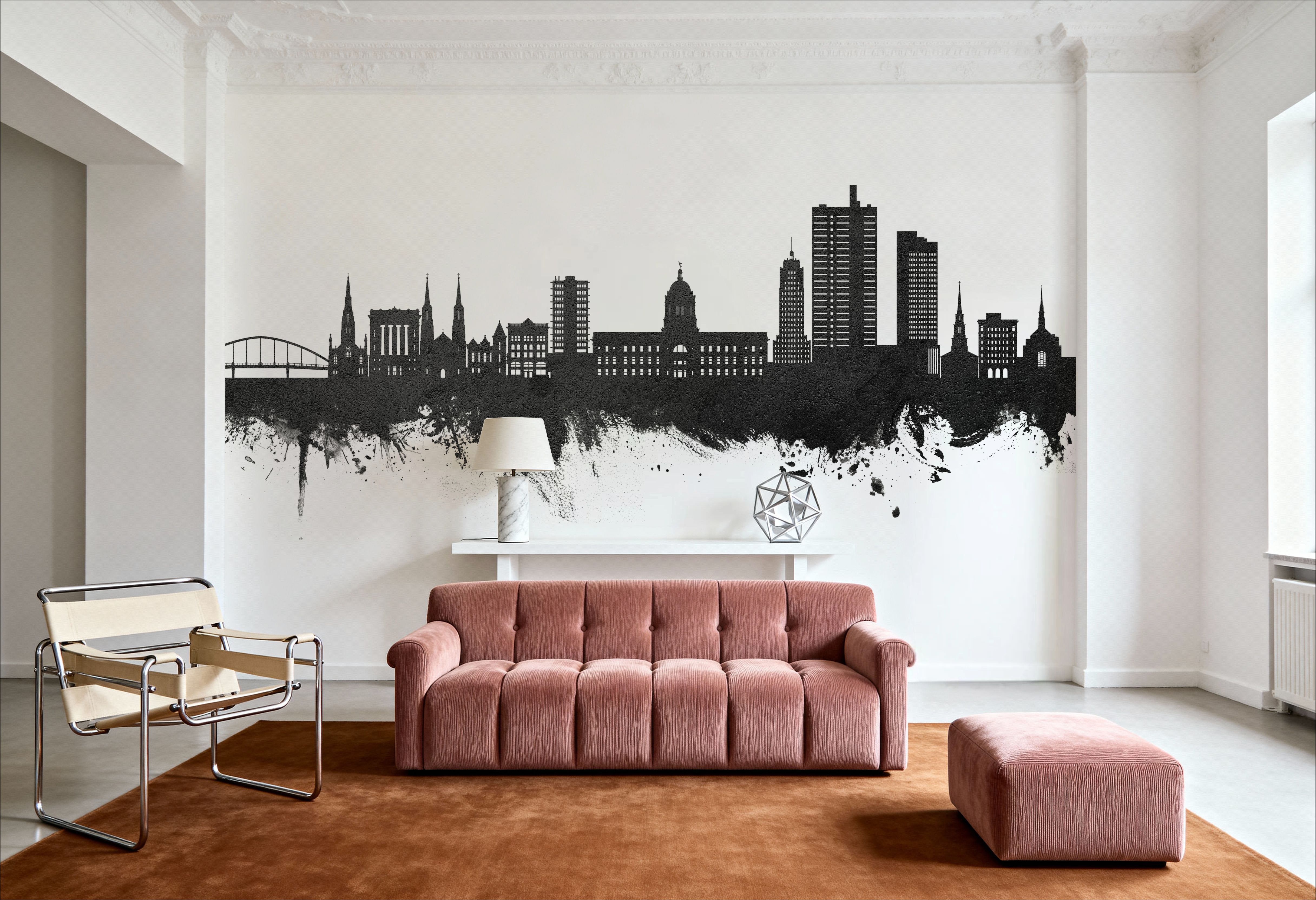 Fort Wayne Indiana Skyline Black & White