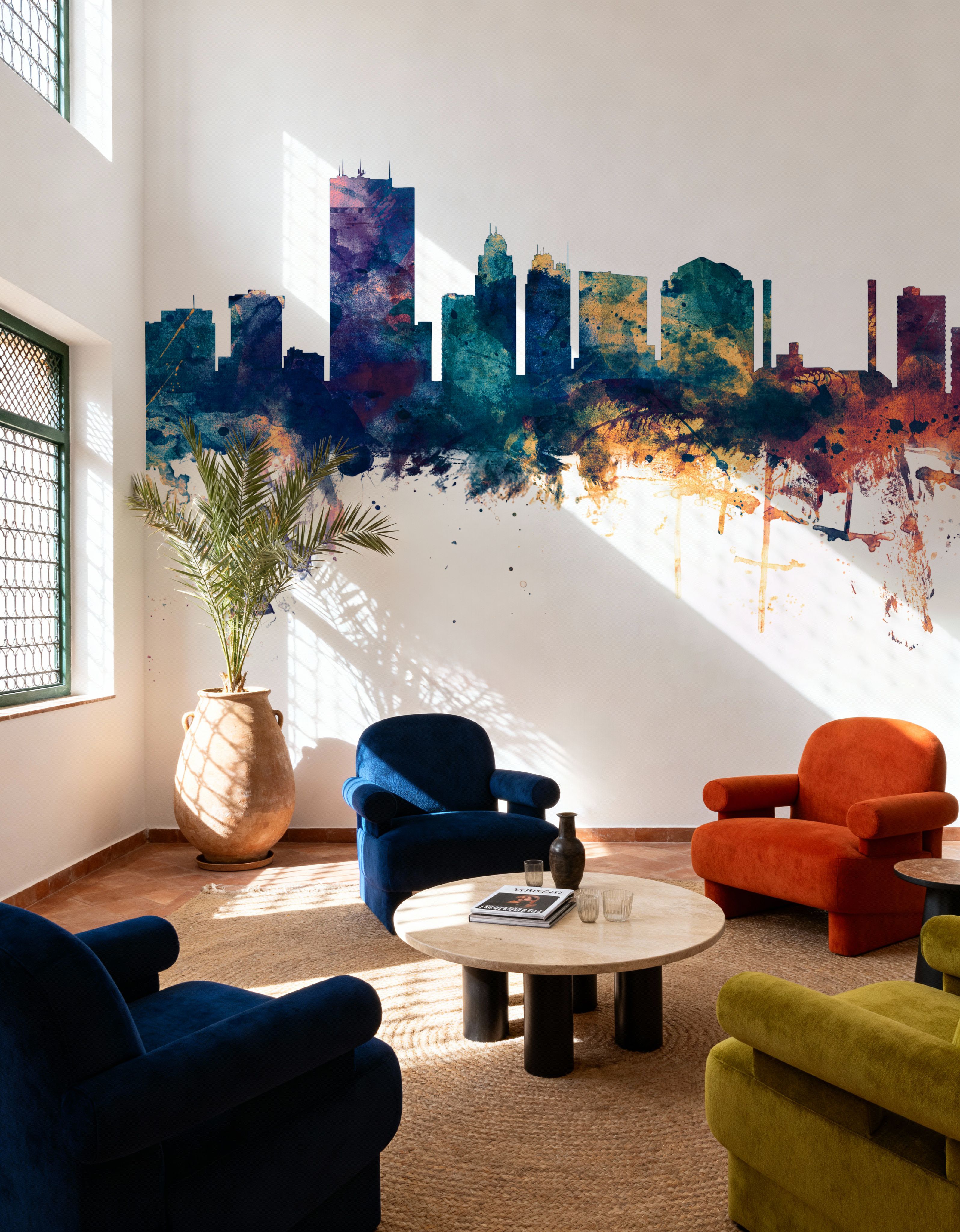 Toledo Ohio Skyline Blue & Bronze 