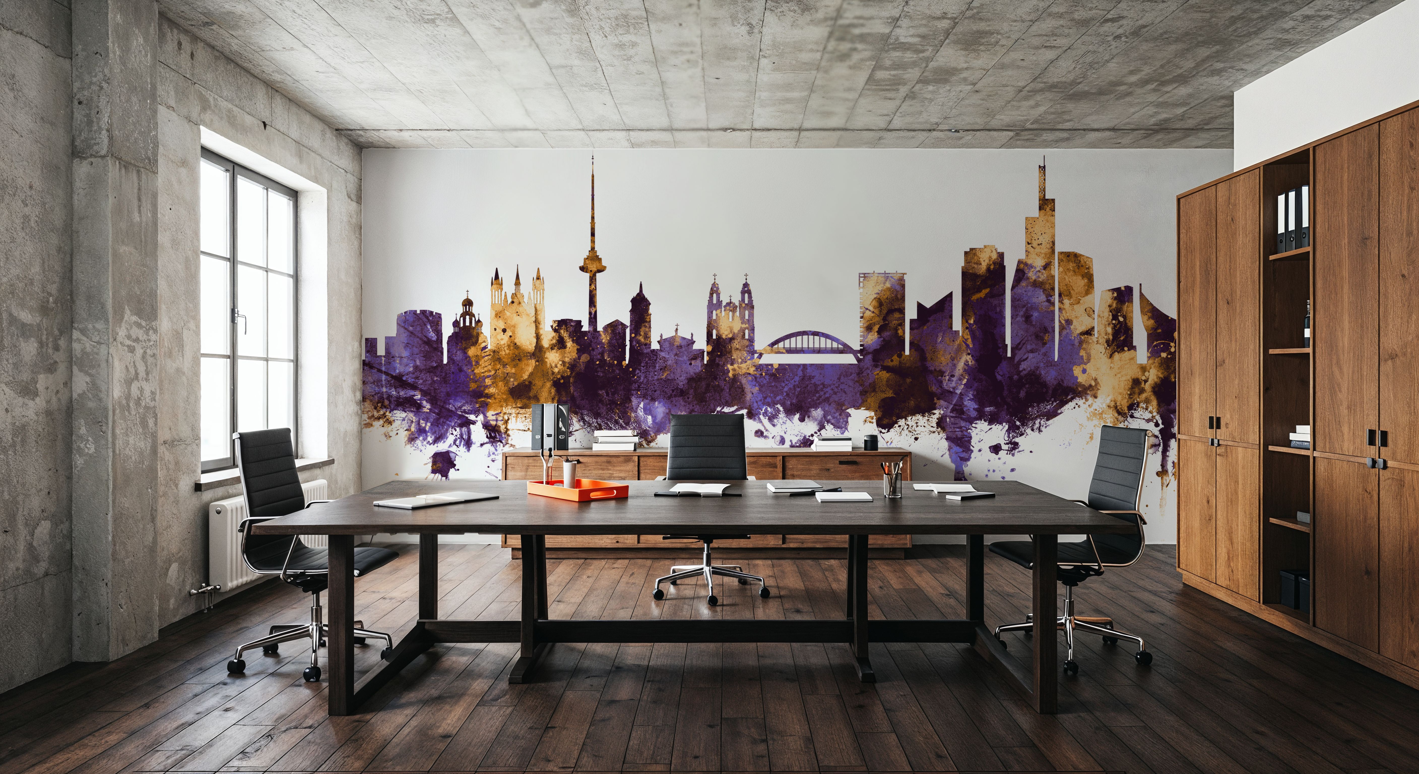 Vilnius Lithuania Skyline Purple & Gold