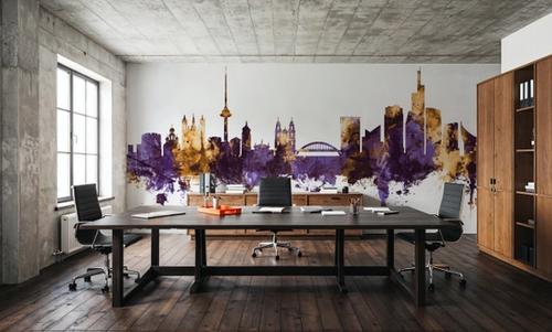 Vilnius Lithuania Skyline Purple & Gold