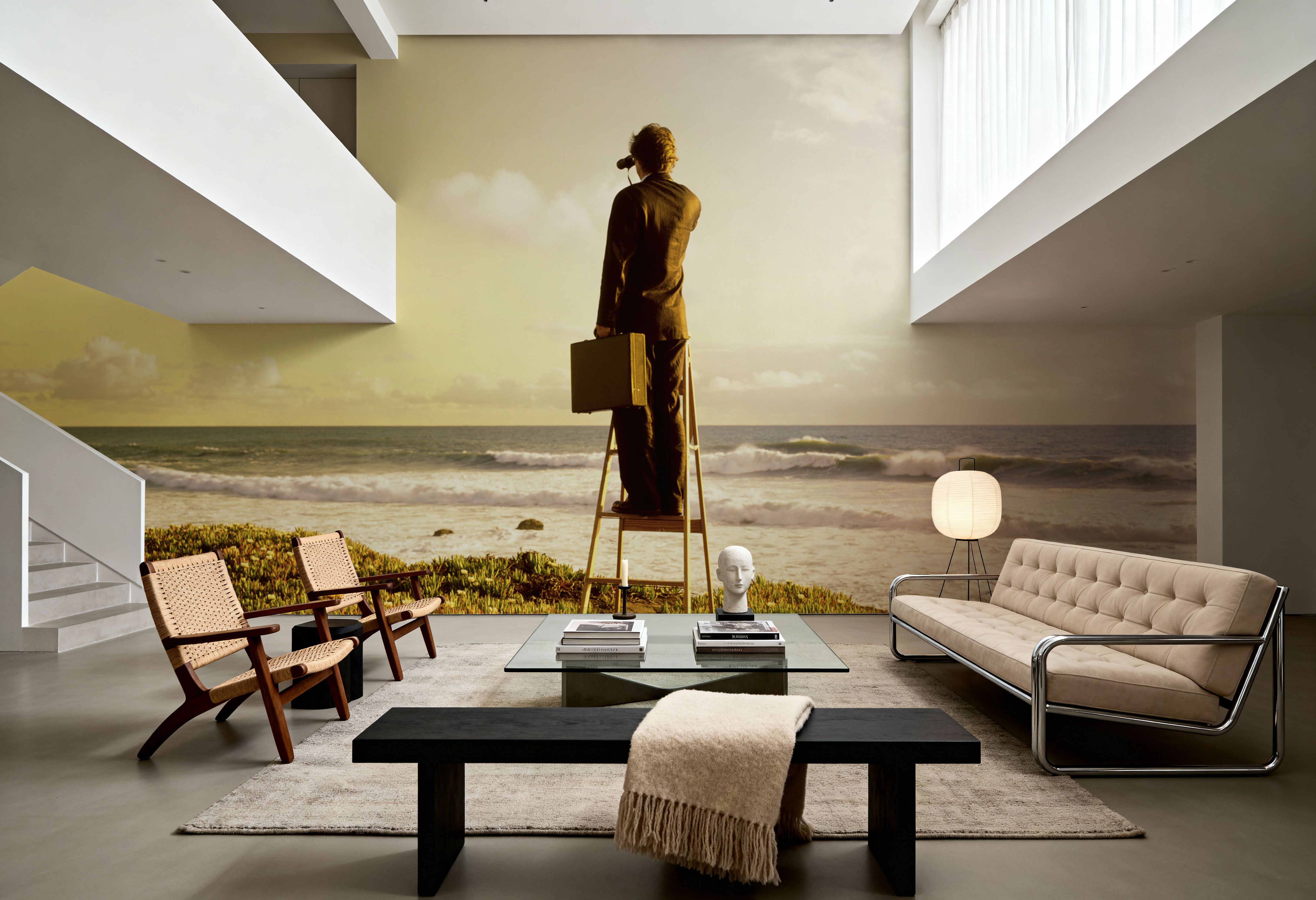 Fotomural - Golden Horizon Seeker - Costera Paisajes - Comedor - Wallism España - Pegar en la pared o Autoadhesivo