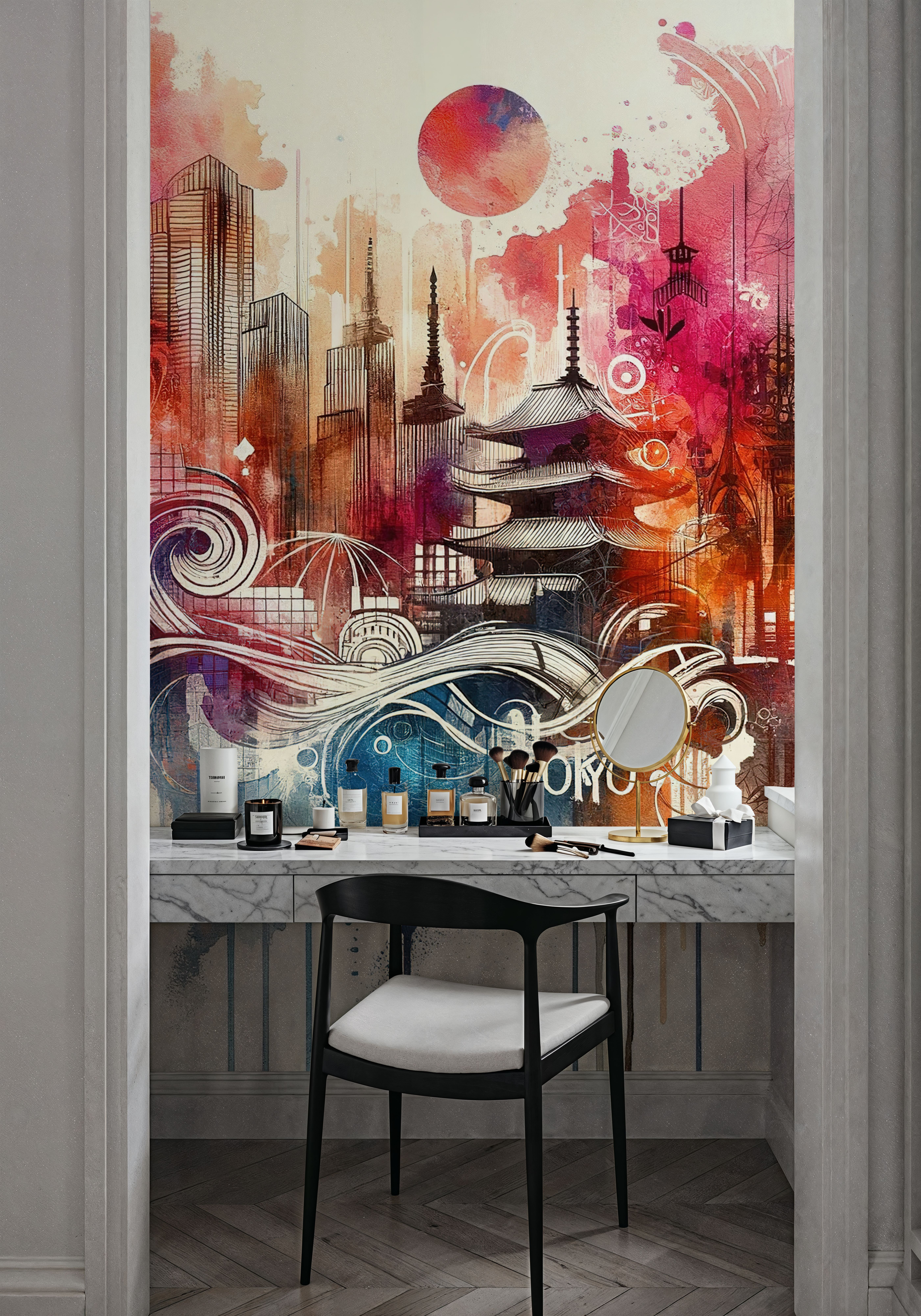 Watercolor Skyline Tokyo II