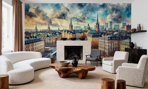 Watercolor Stockholm Sweden