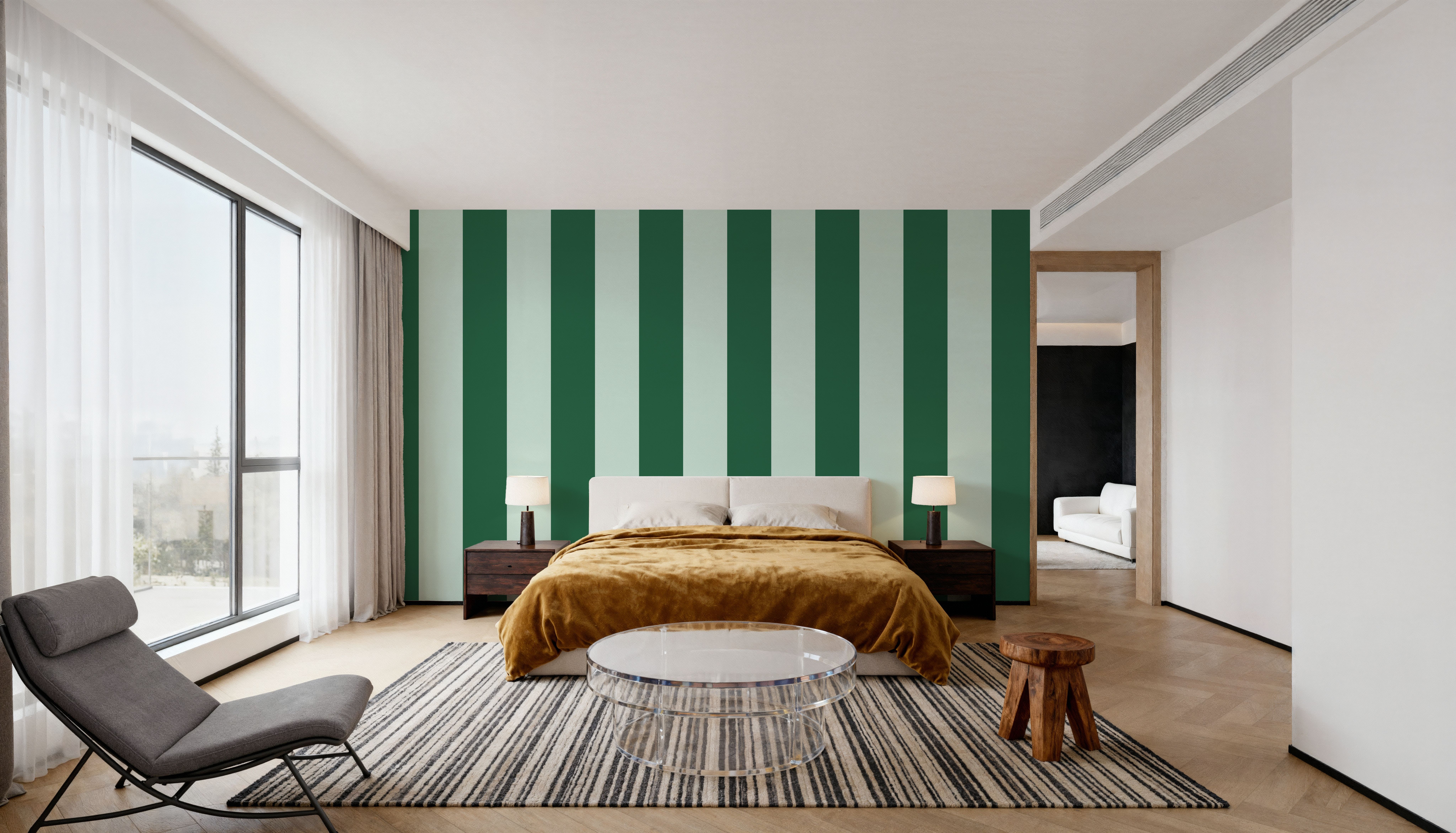 Circus Stripes, Green on Green