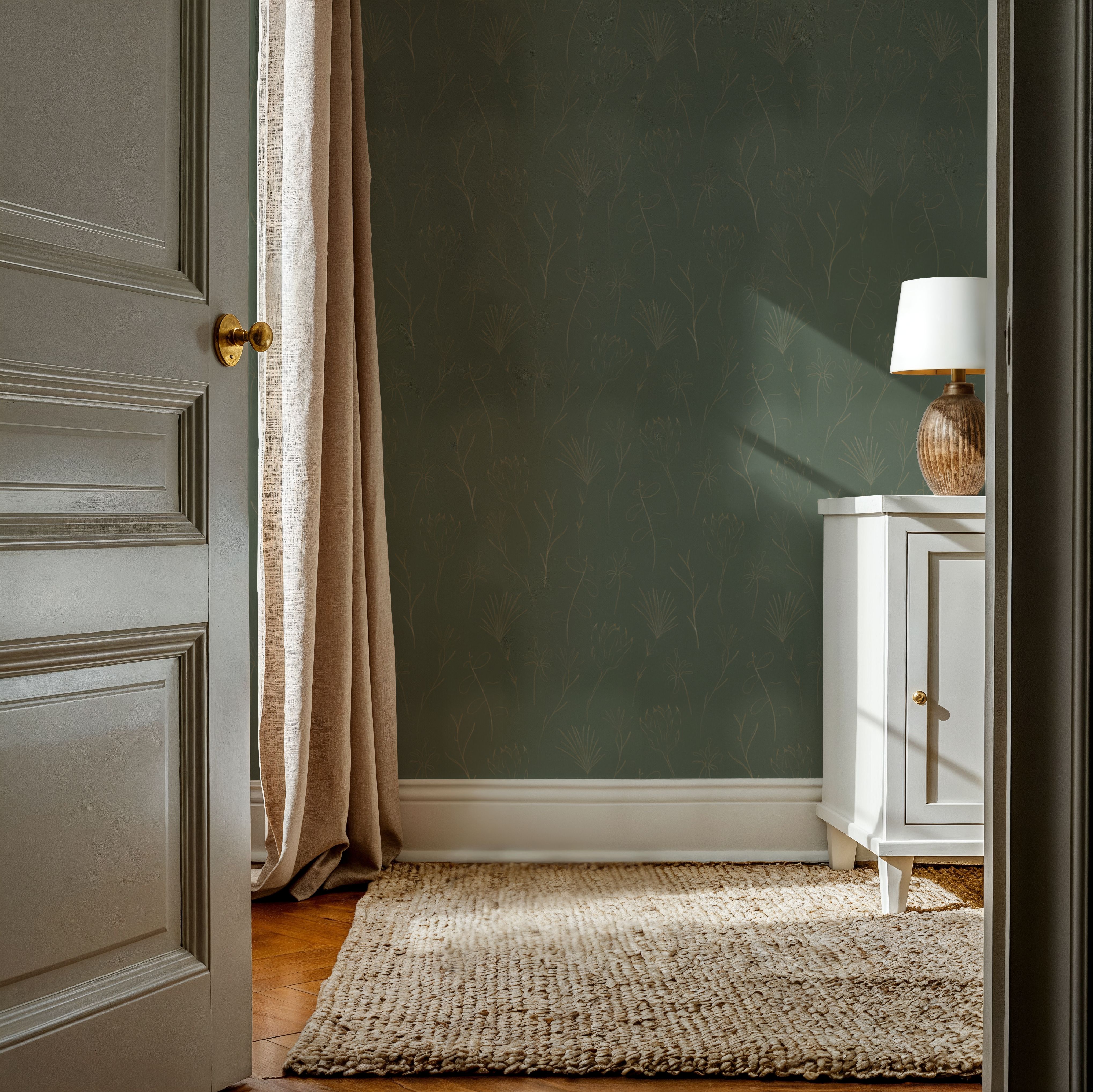 Subtle Flowers Green, Tapeten