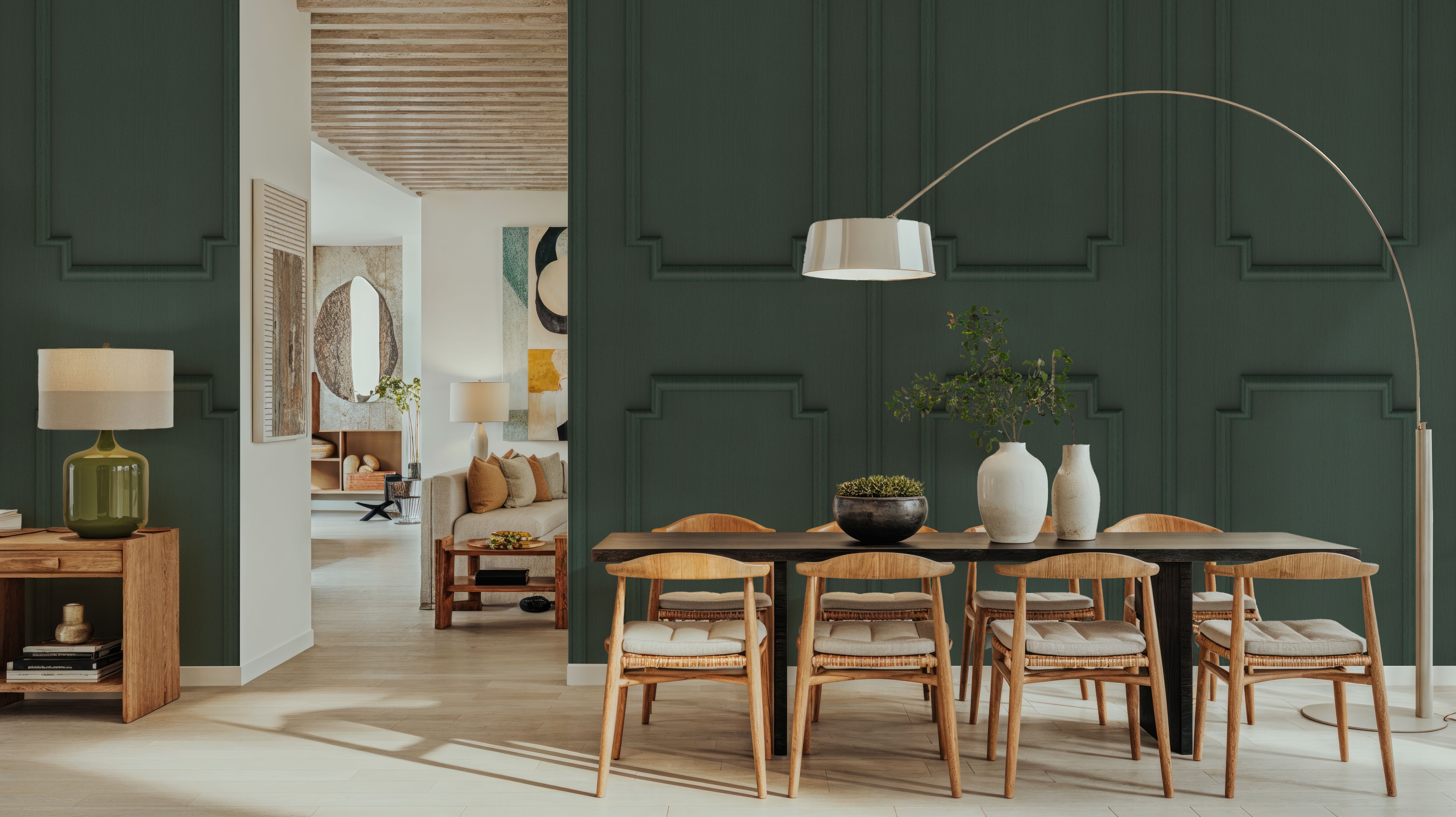 Faux Wall Panel Moulding, Pine, Wallpaper