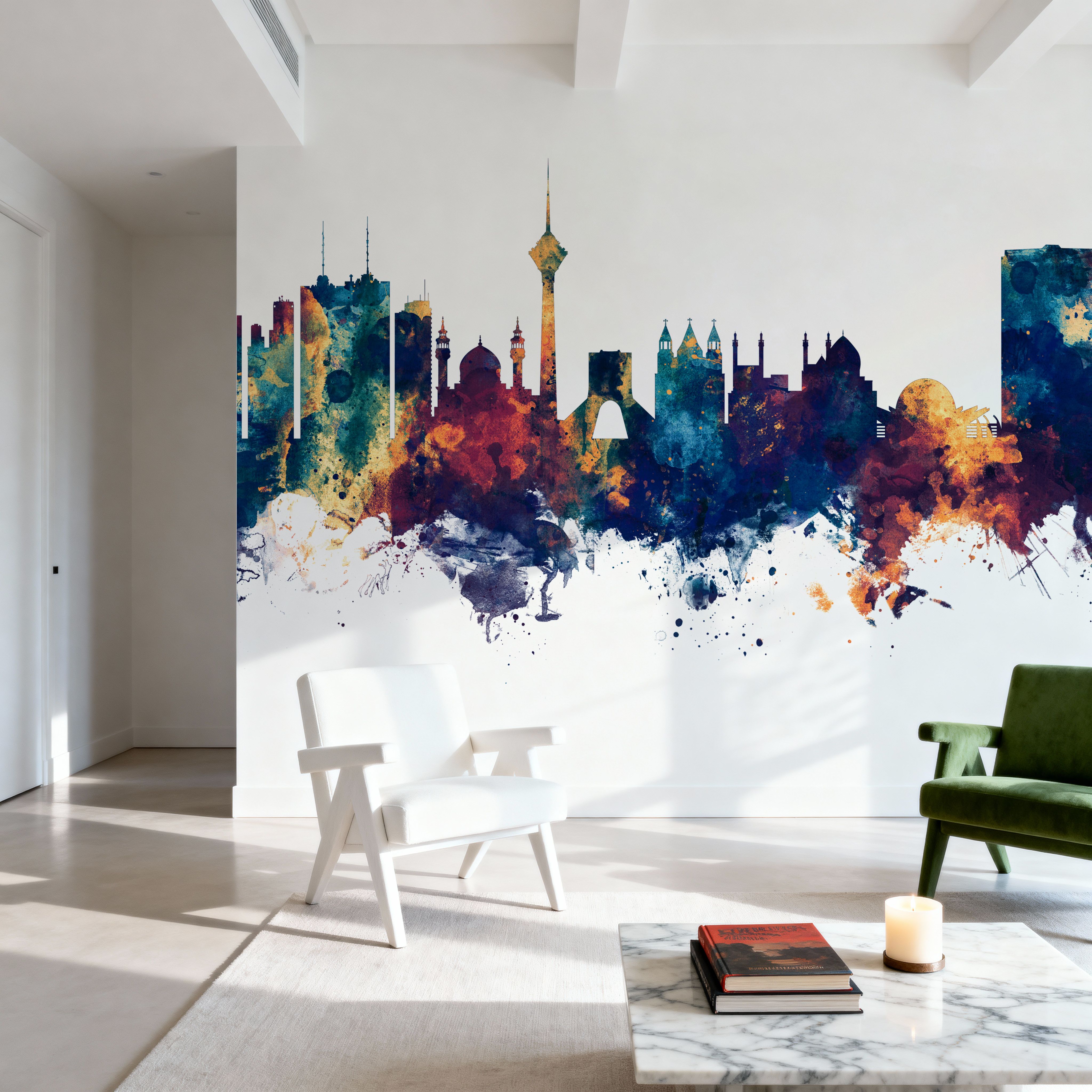 Tehran Iran Skyline Blue & Bronze