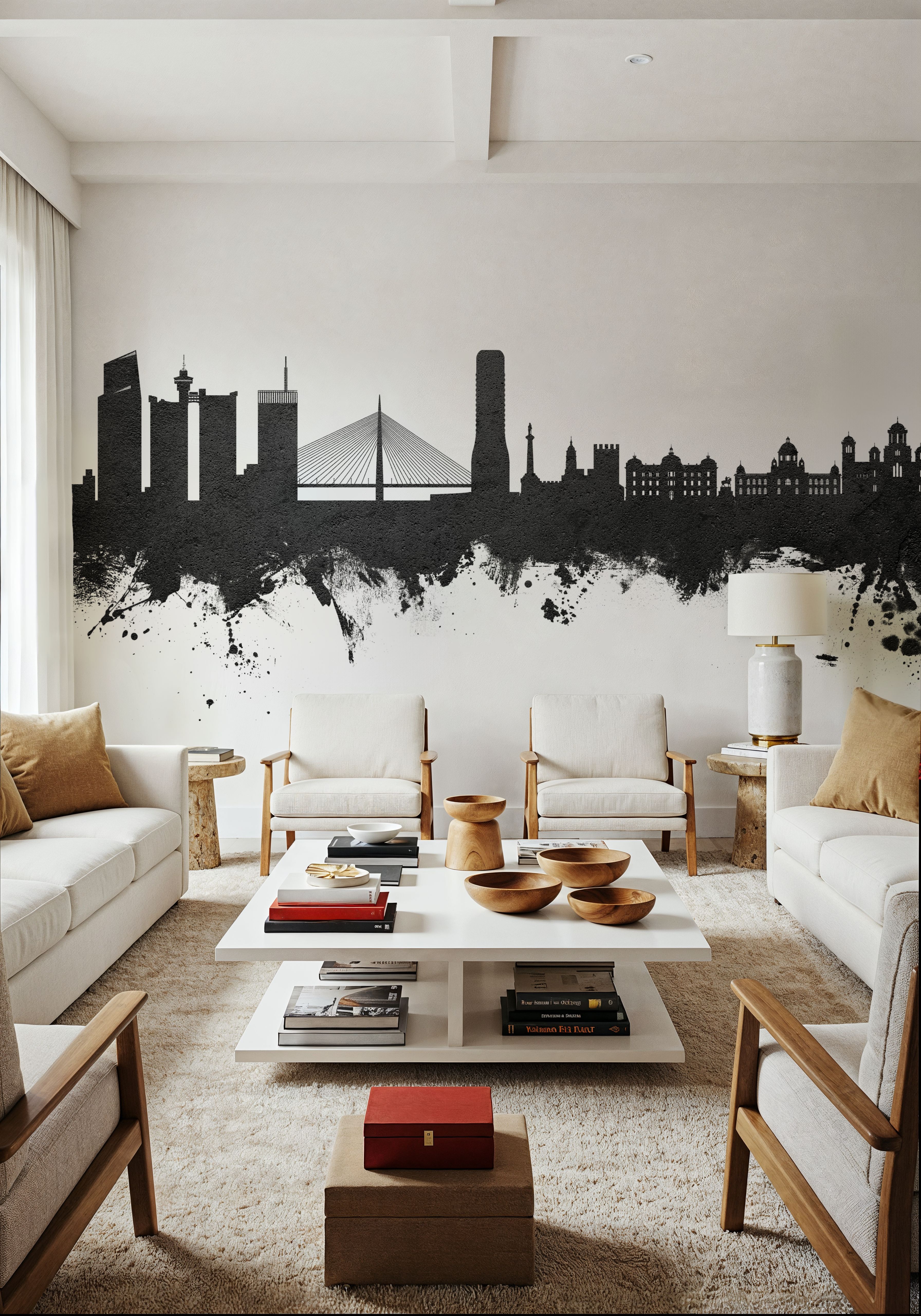 Belgrade Serbia Skyline Black & White