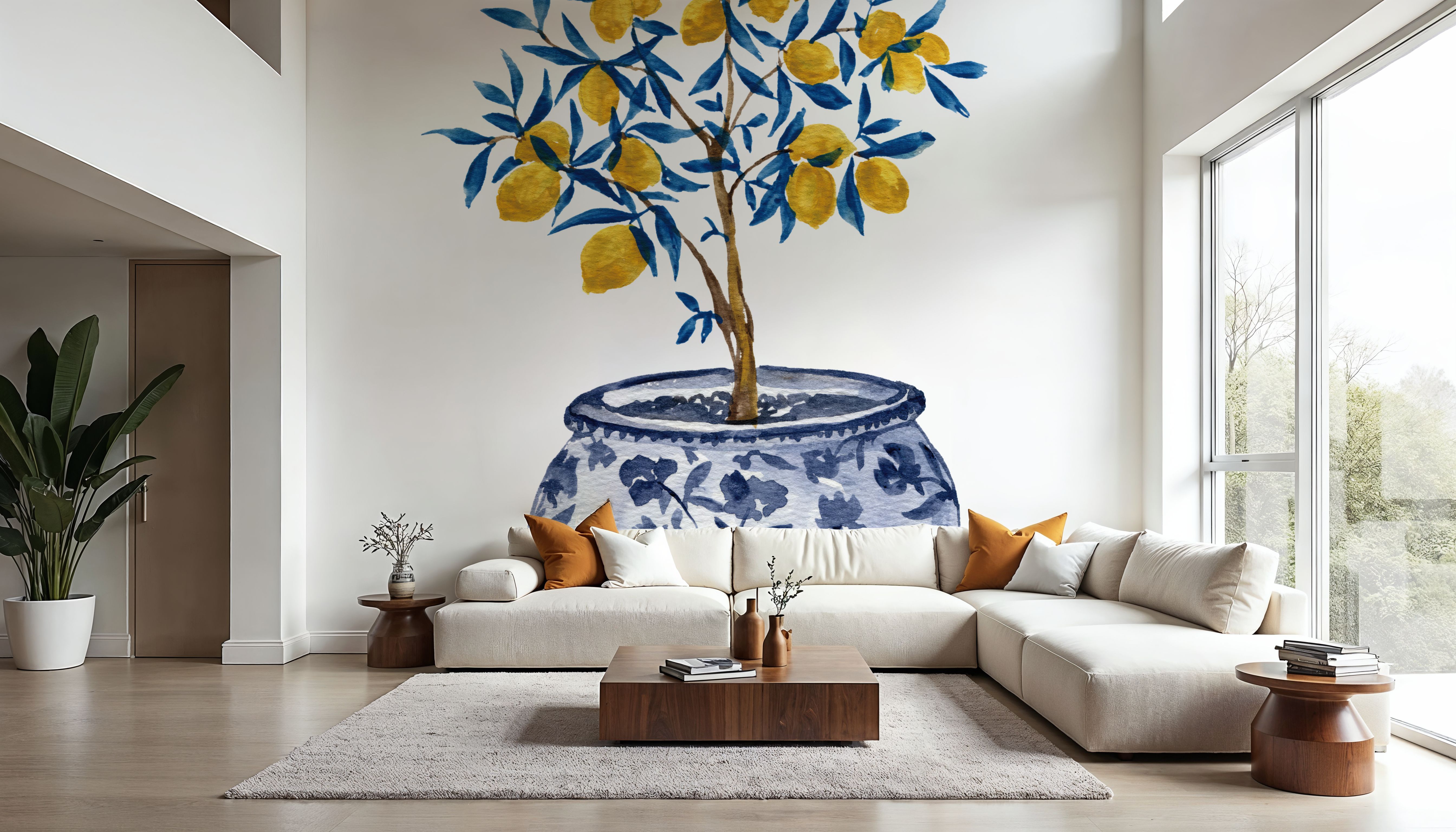 Lemon Tree in Chinoserie, Papier peint
