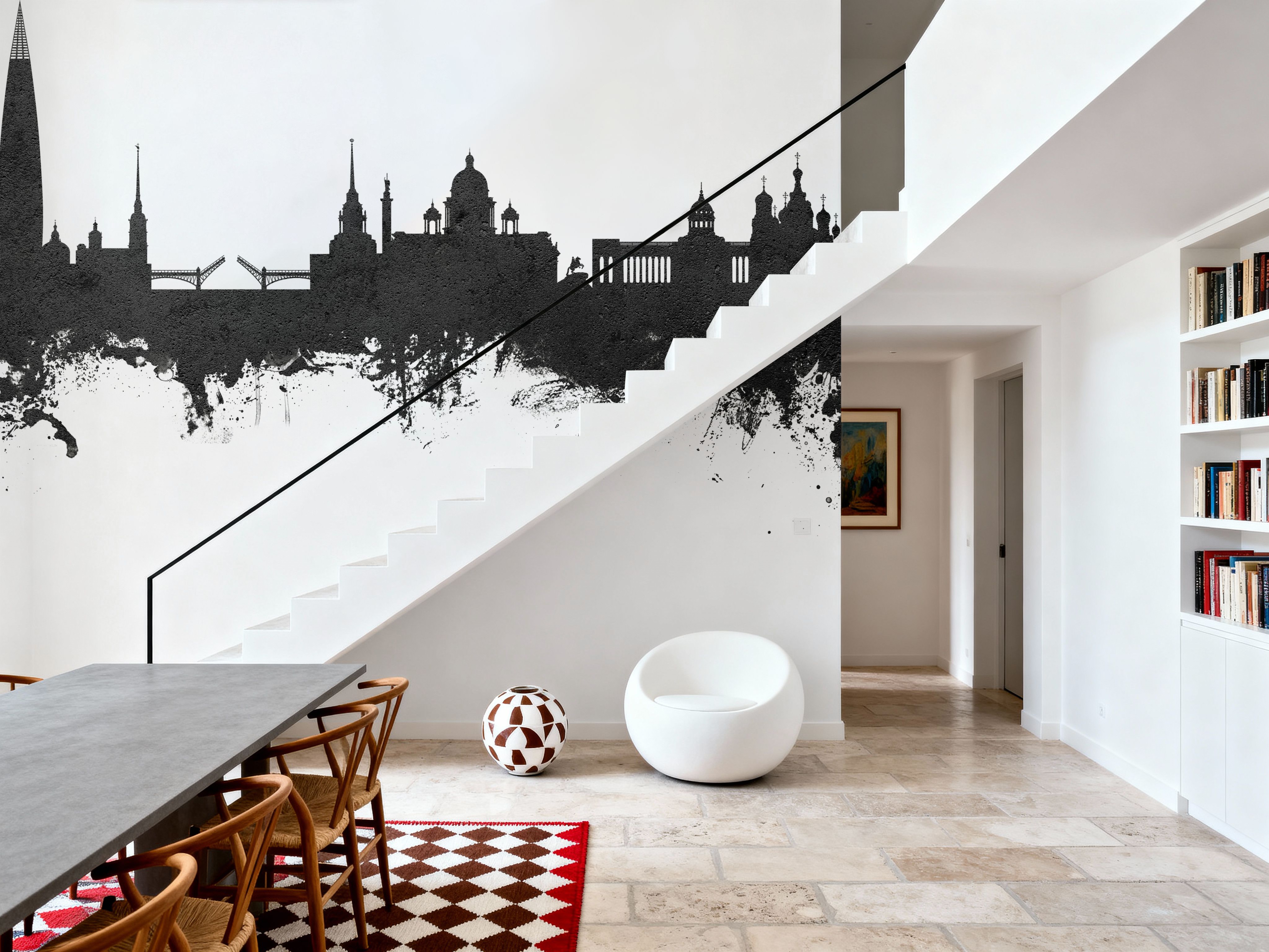 St Petersbug Russia Skyline Black & White
