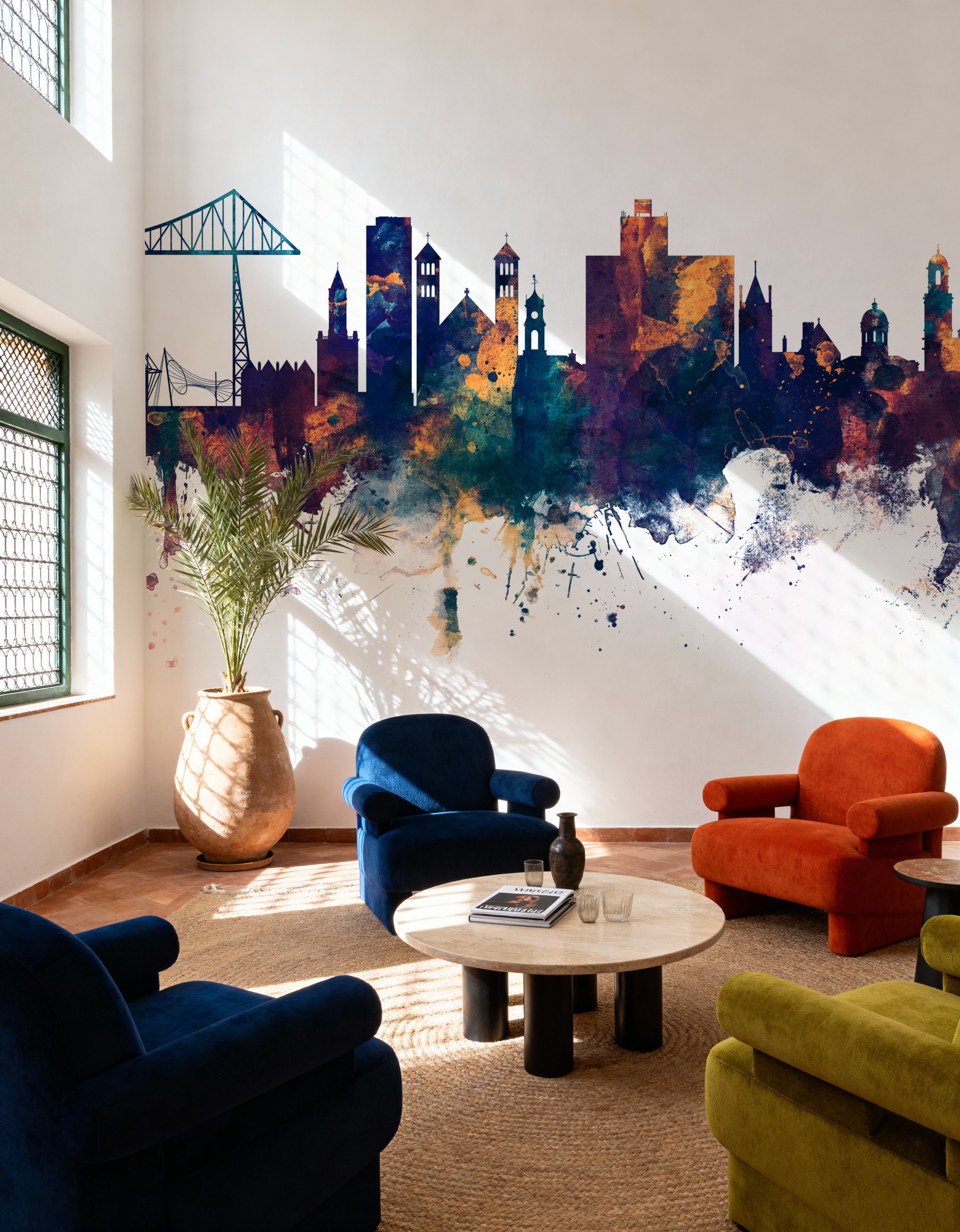 Middlesbrough England Skyline Blue & Bronze