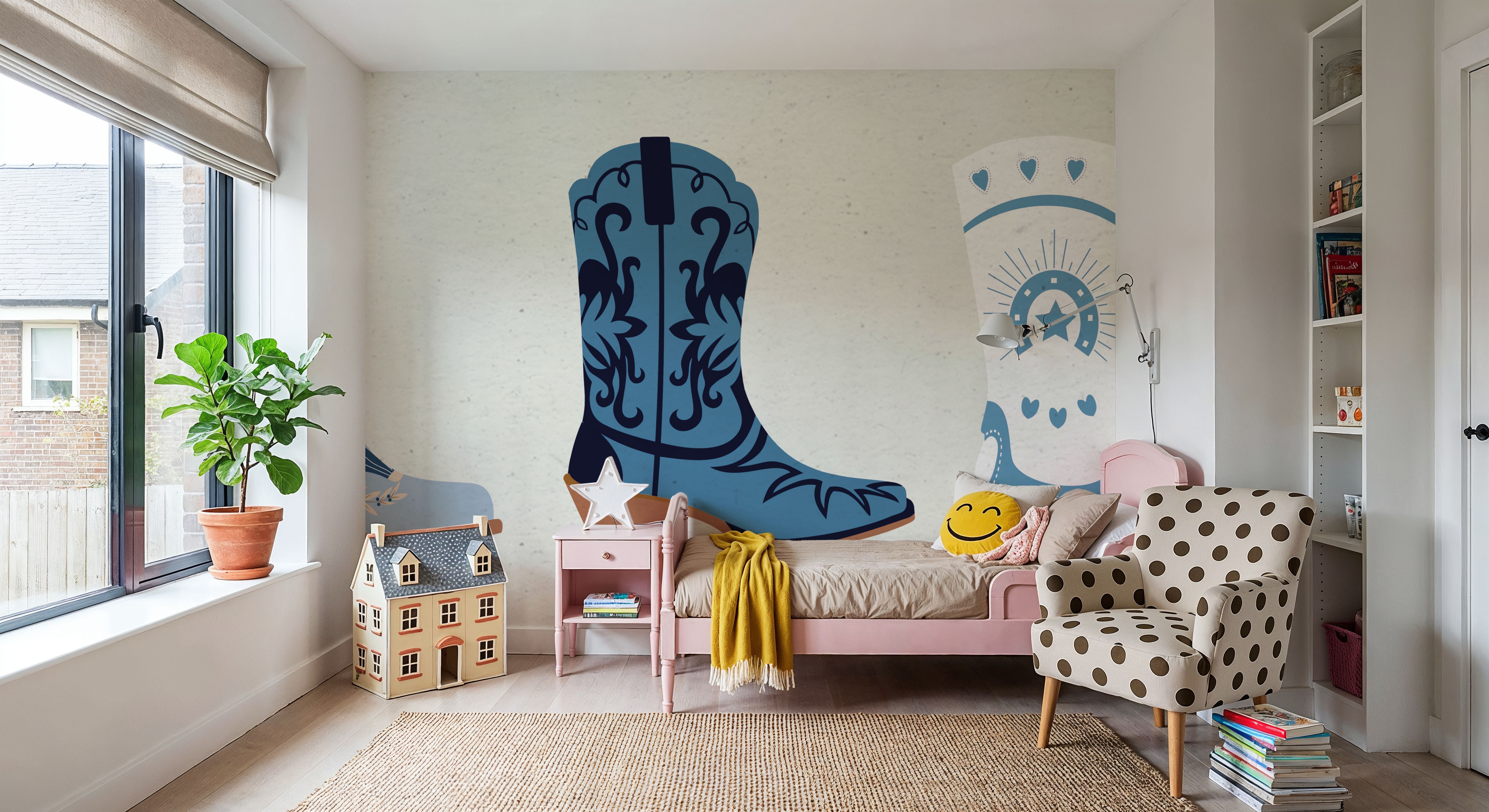 Cowgirly V Blue, Papier peint