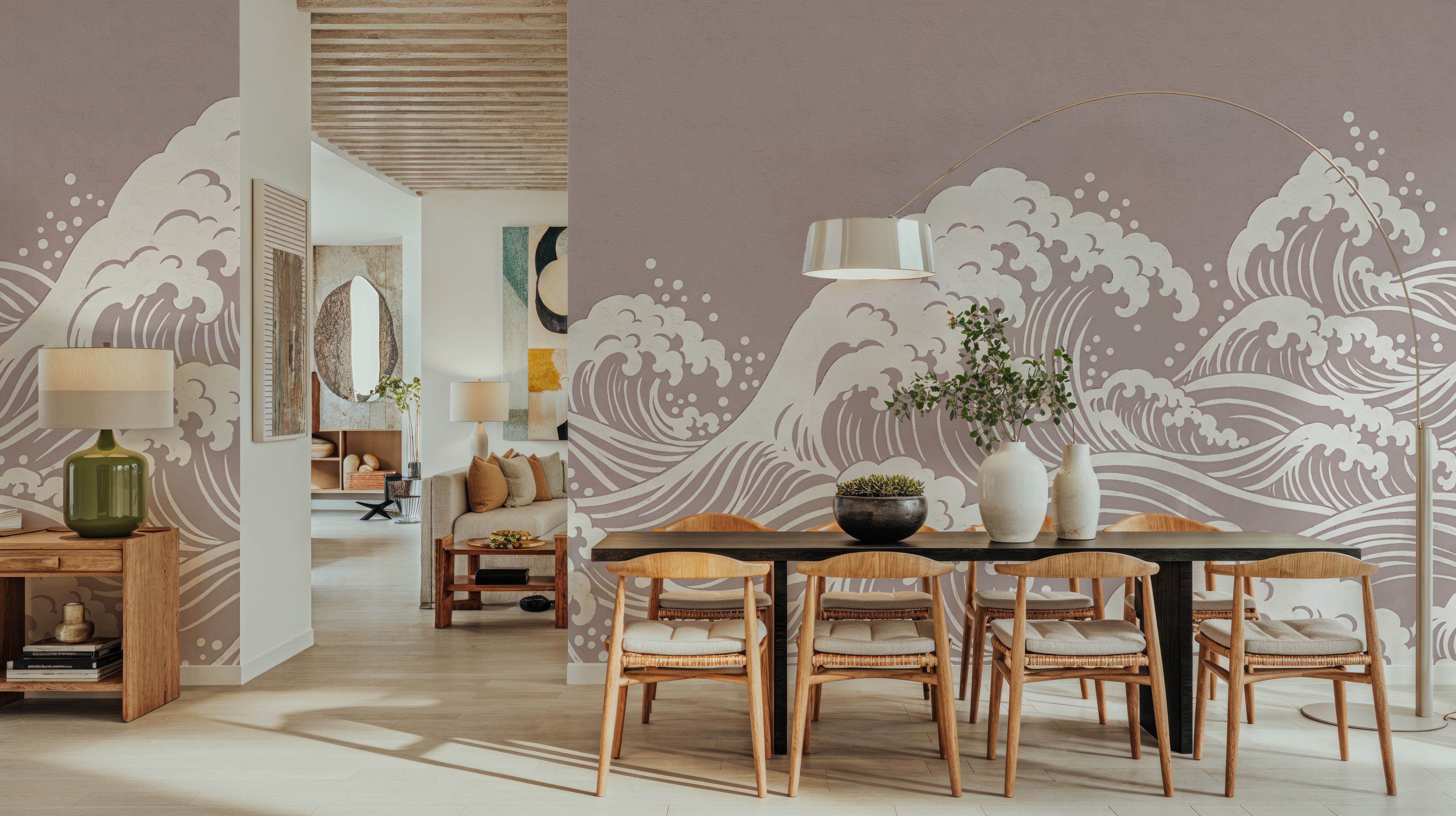 Edo Waves, Dusty Rose, Papel de parede