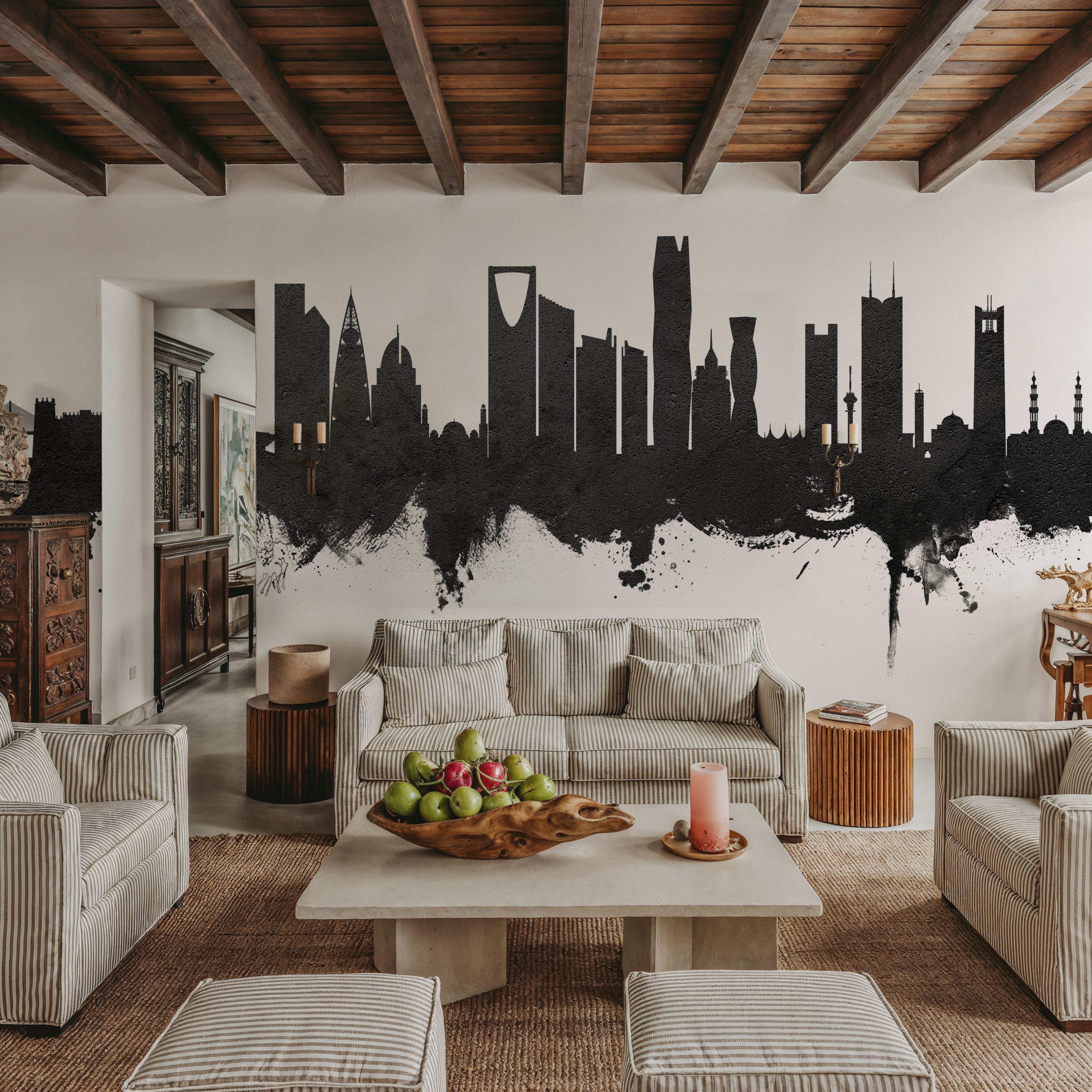 Riyadh Saudi Arabia Skyline Black & White