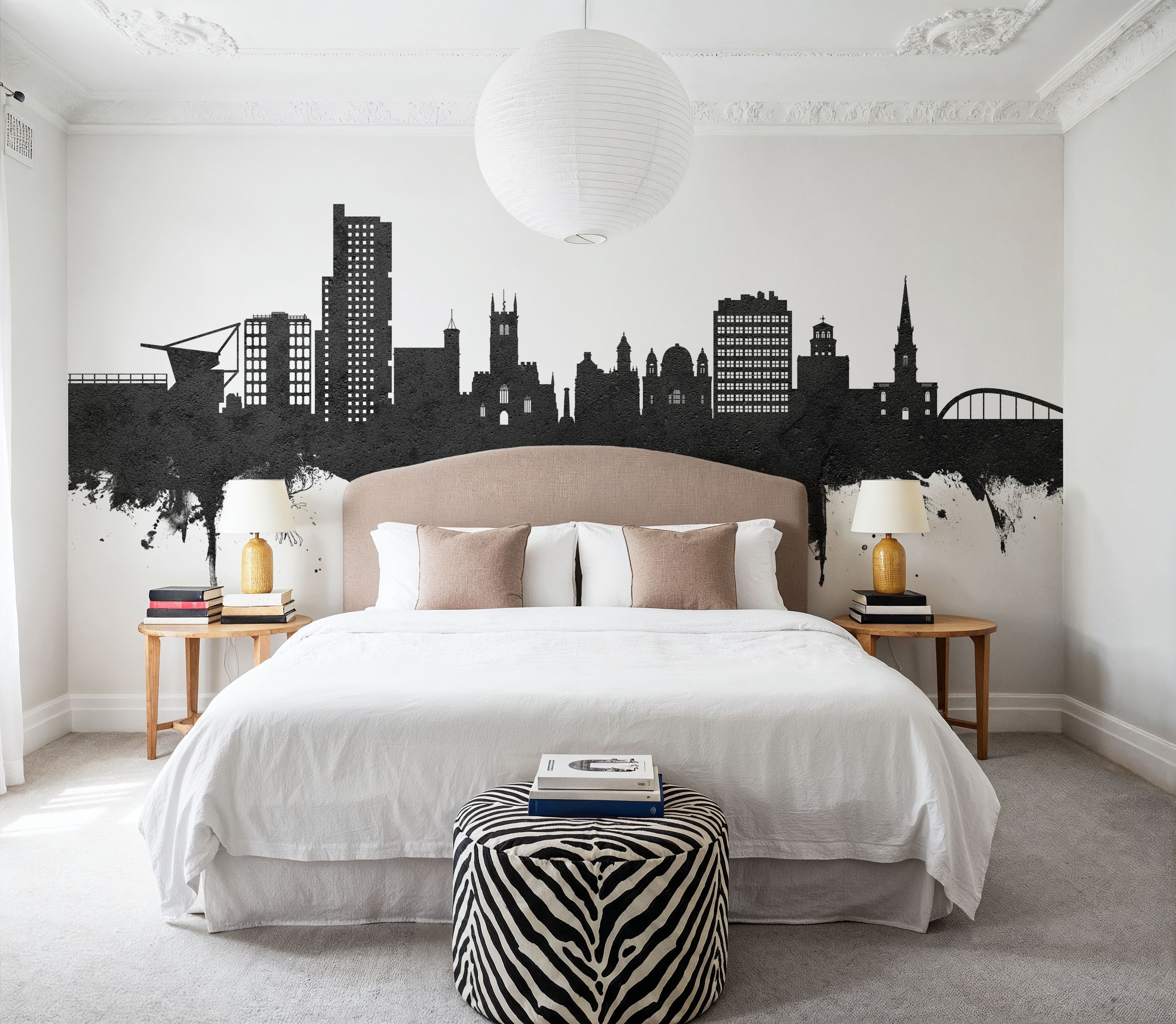 Wolverhampton England Skyline Black & White