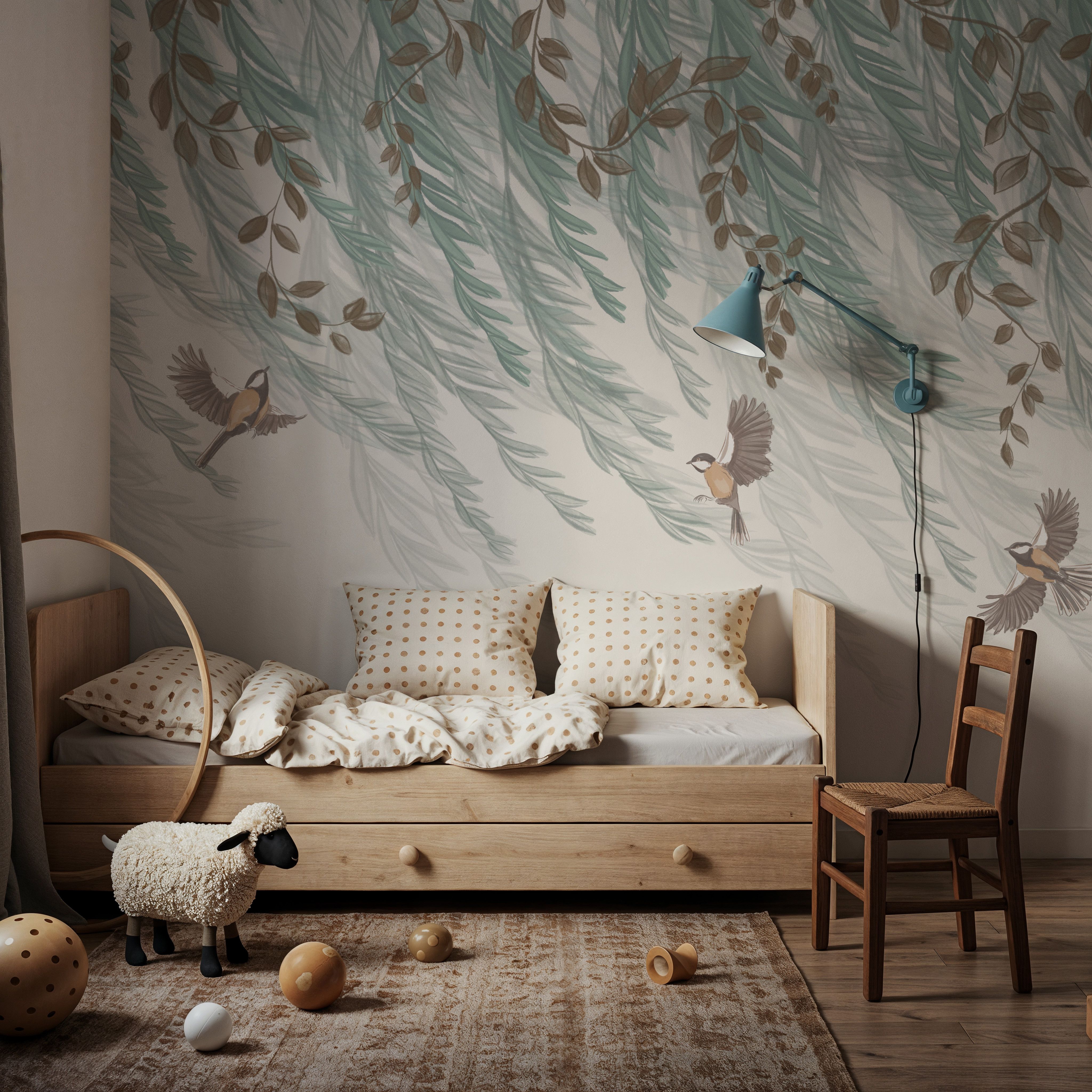  Willow & Birds, White