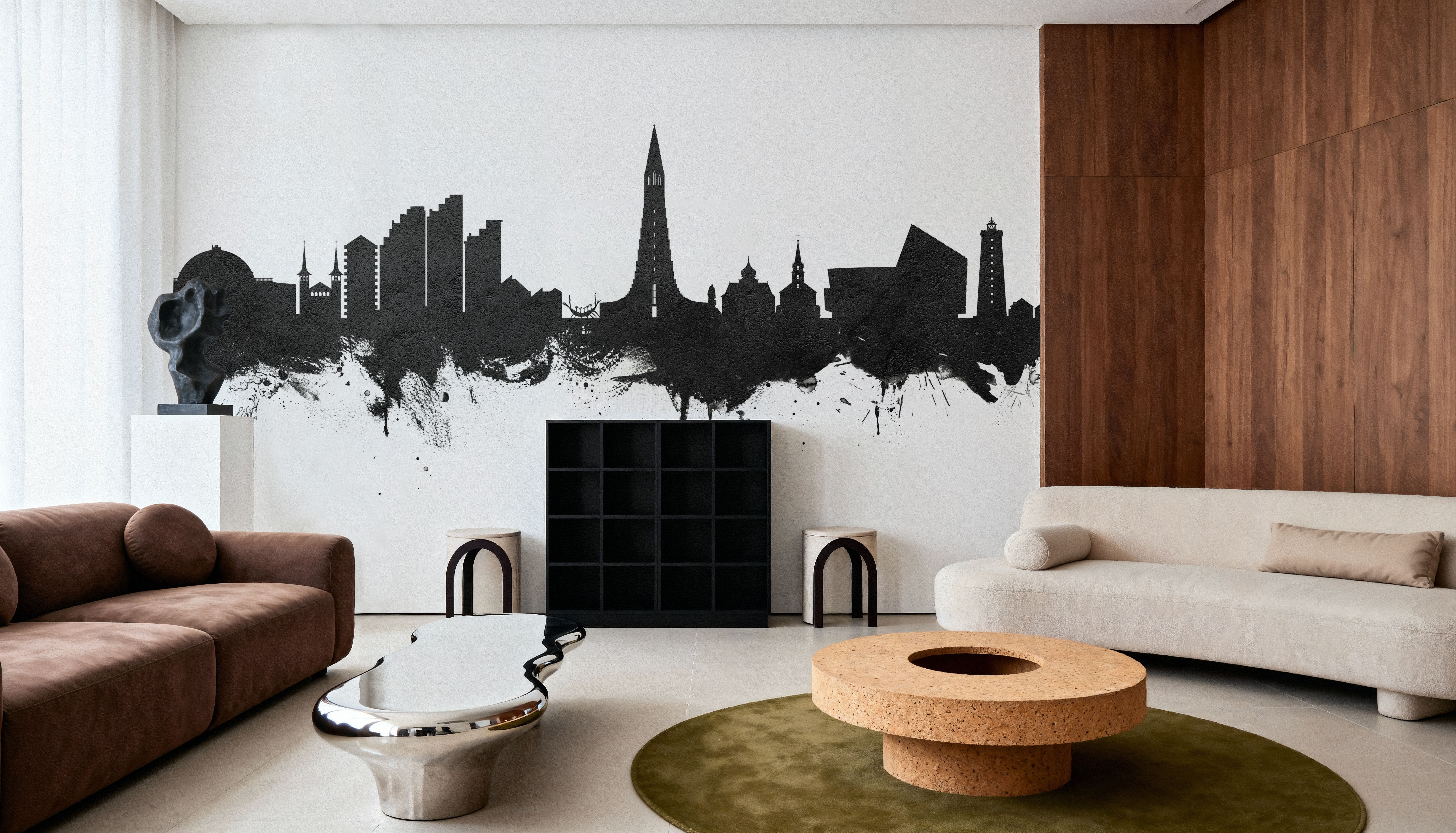 Reykjavík Skyline Black & White