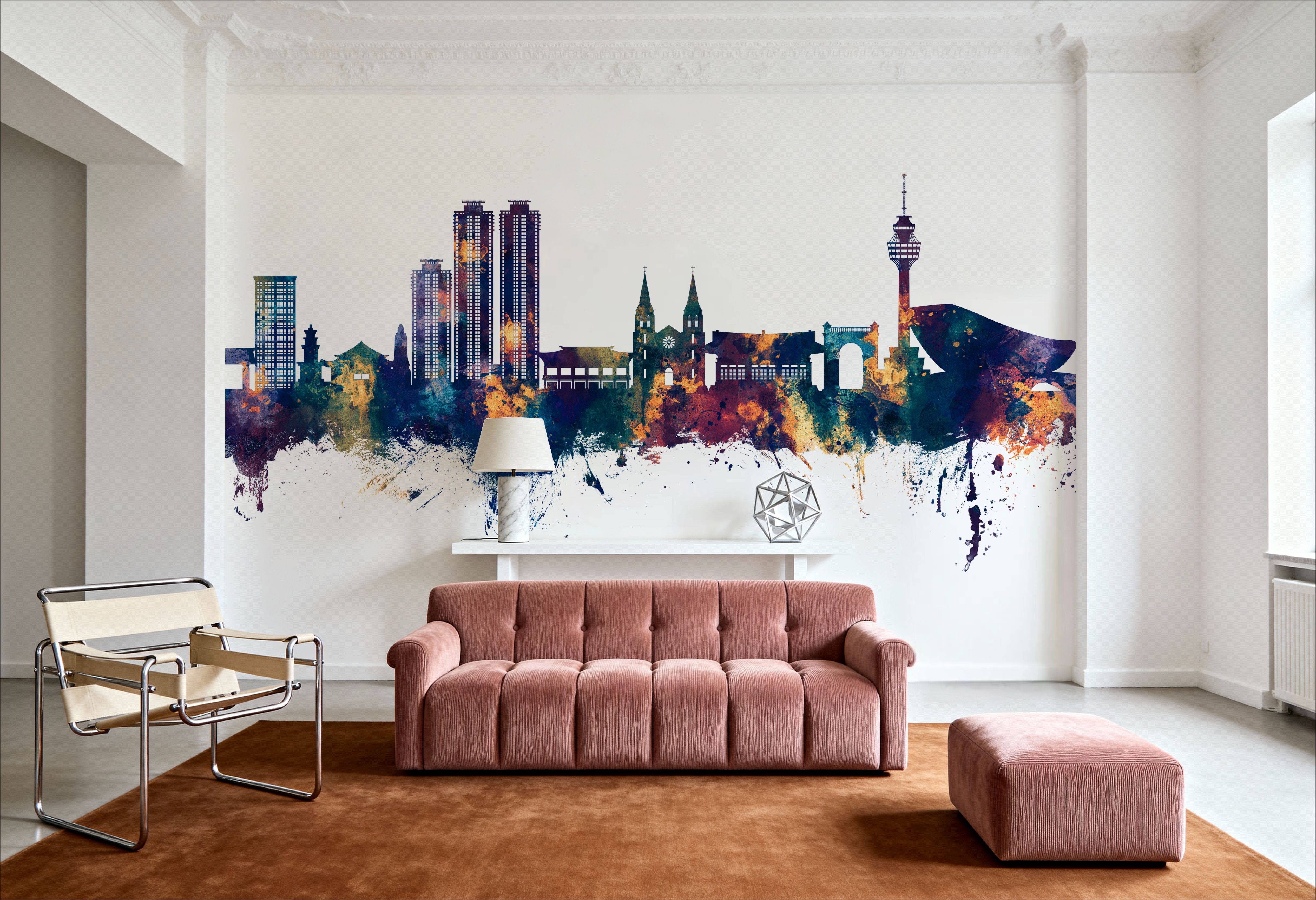 Daegu South Korea Skyline Blue & Bronze