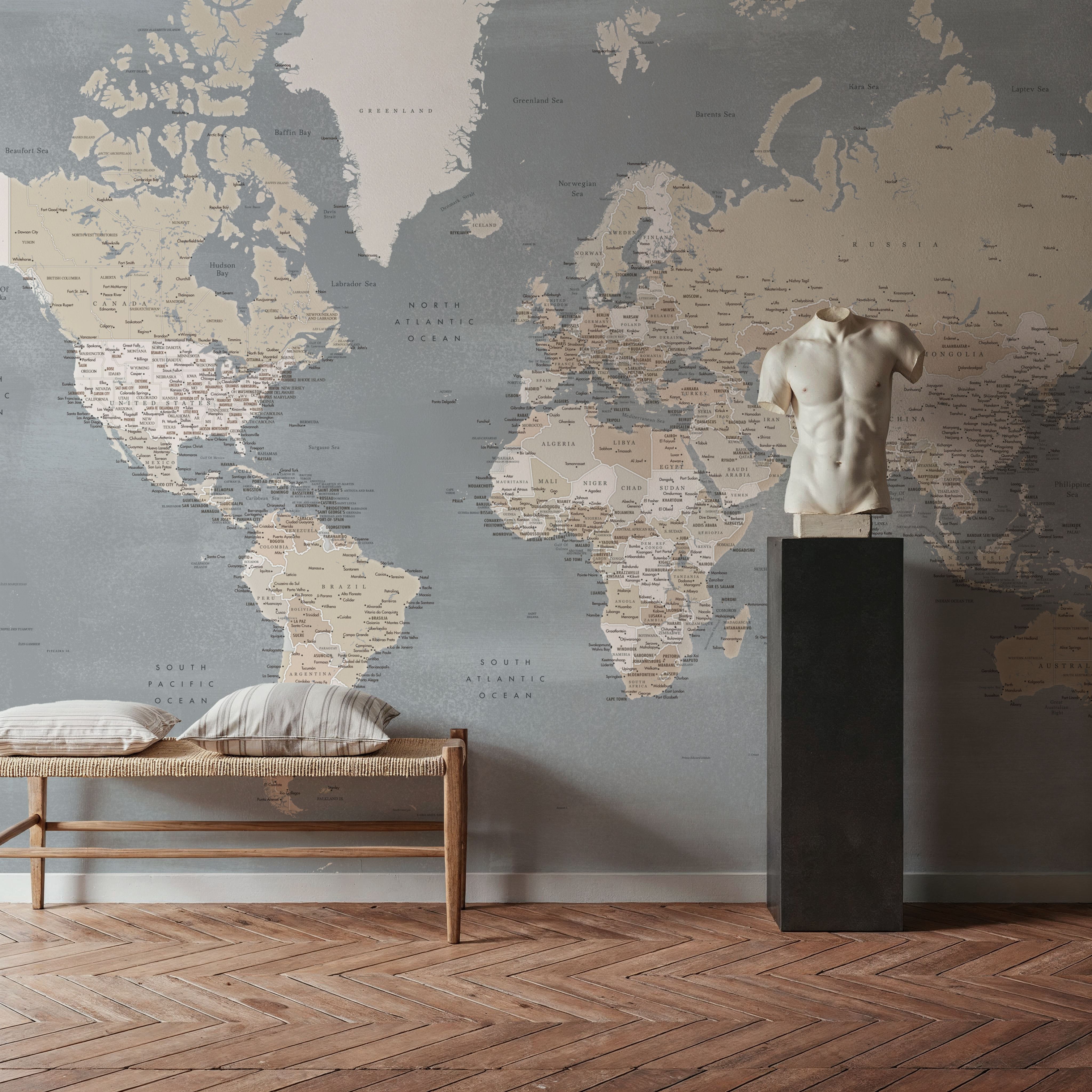 World Map Cities - Landers