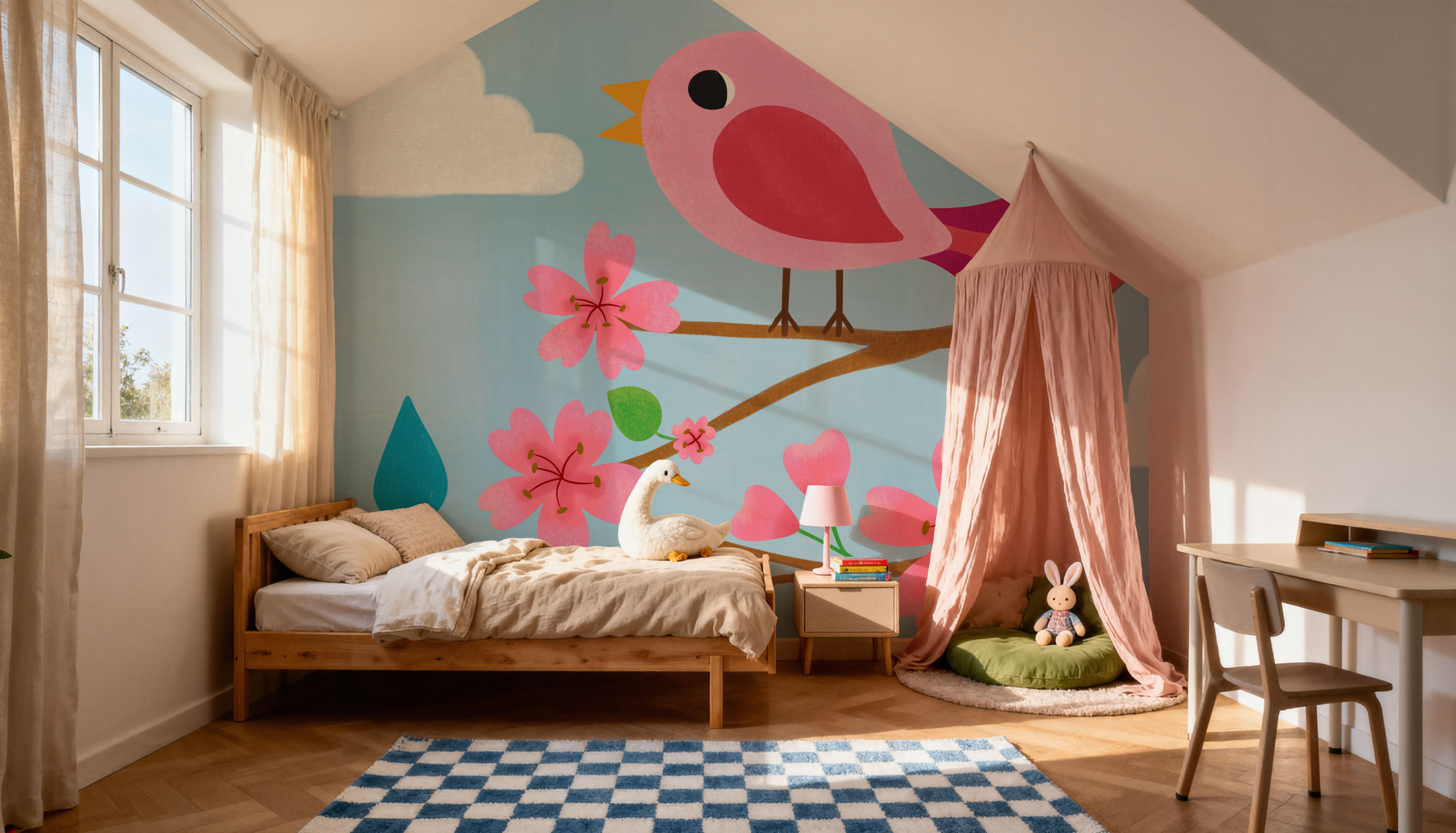 Retro Spring Bird