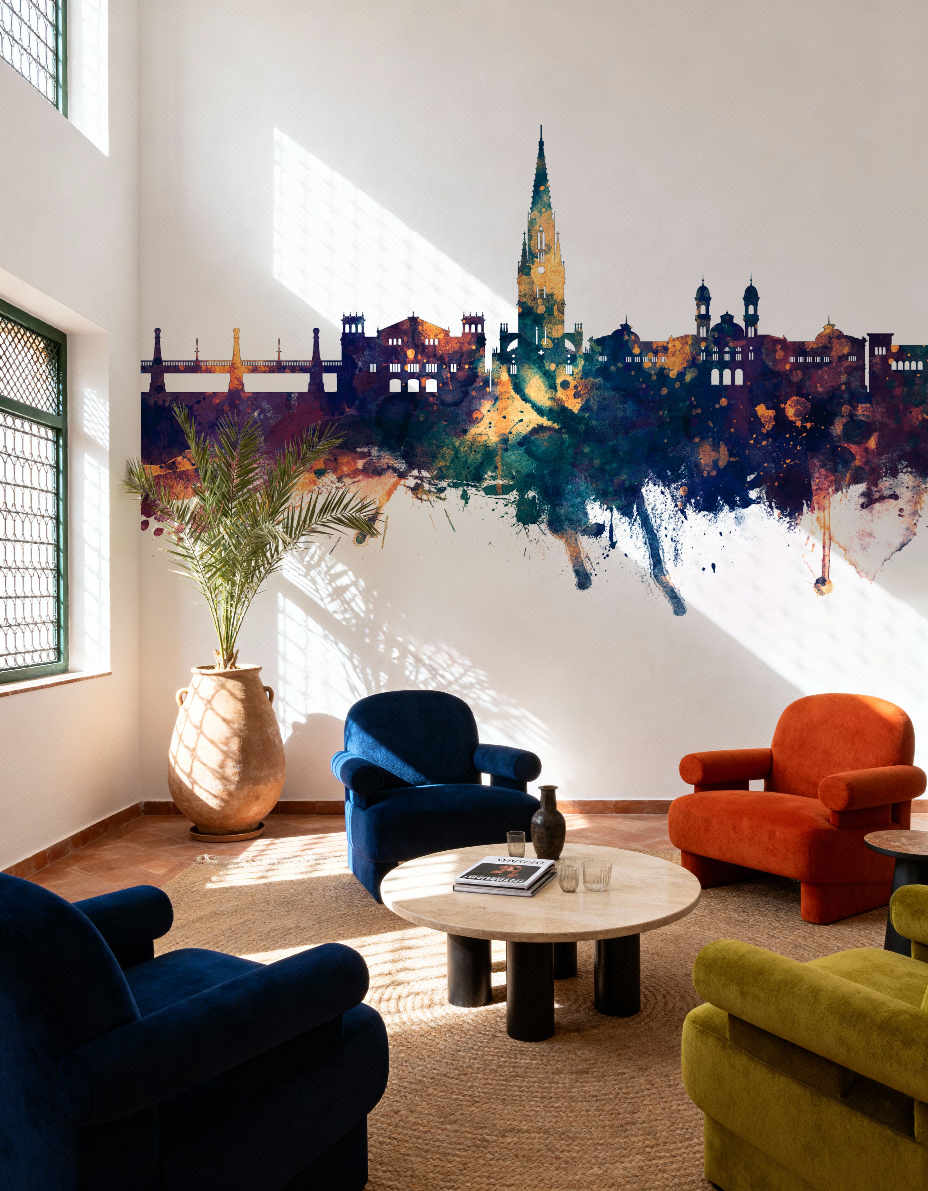 San Sebastian Spain Skyline Blue & Bronze