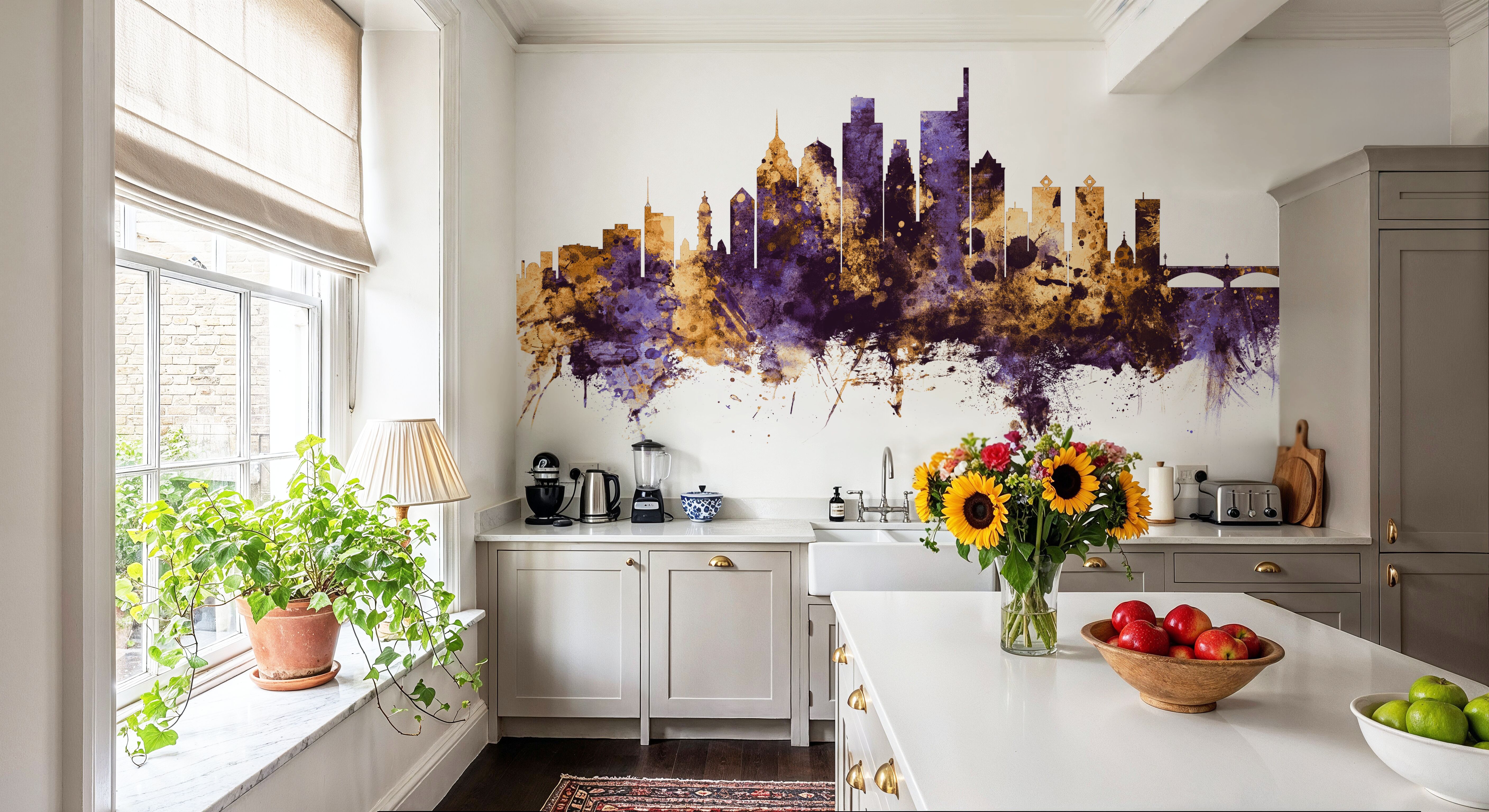 Philadelphia Skyline Purple & Gold