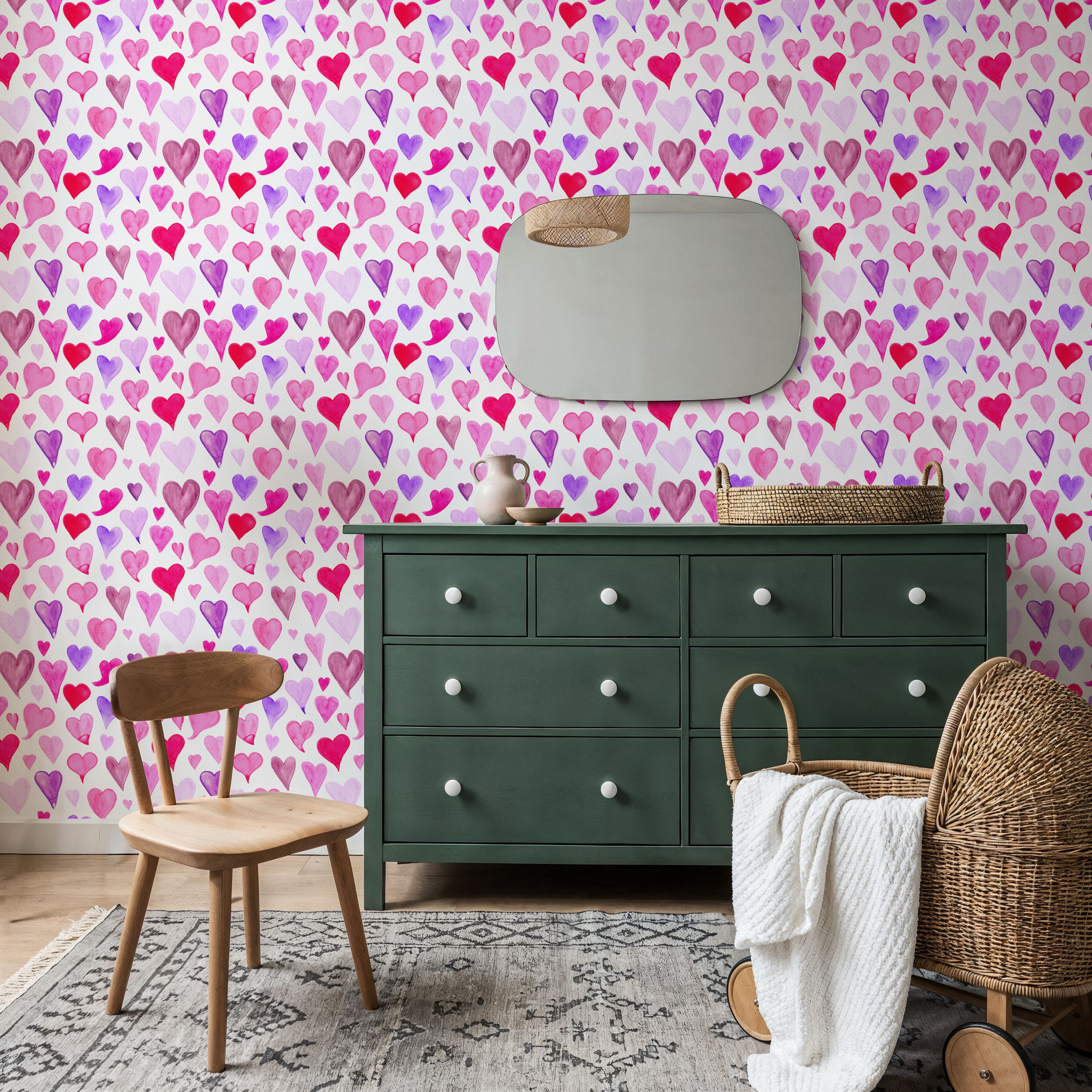 Pink & Purple Painted Hearts
