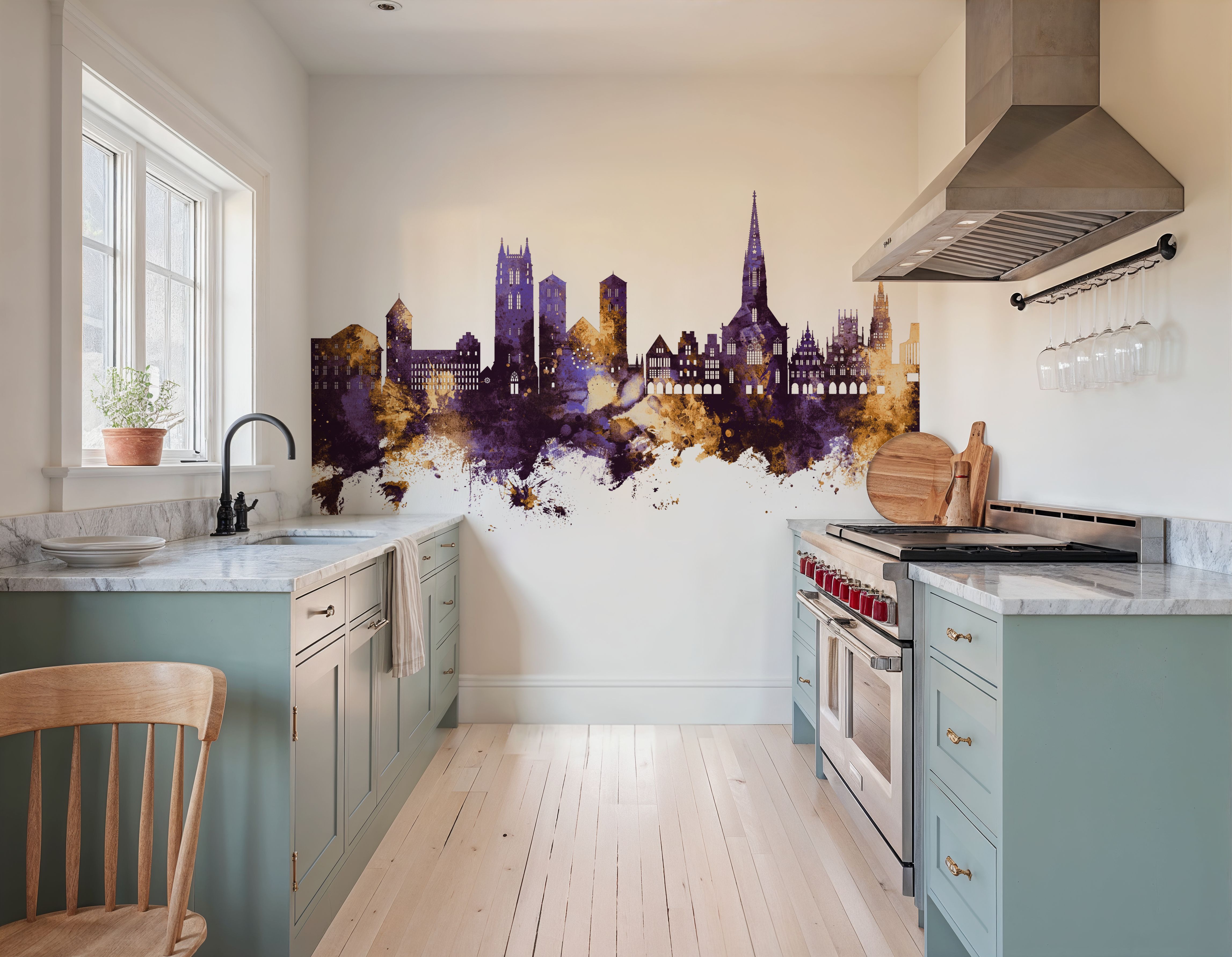 Münster Germany Skyline Purple & Gold