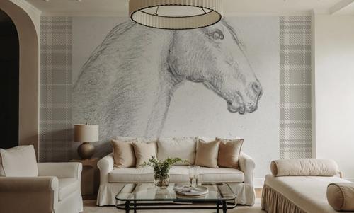 The Horse Aga Black and White