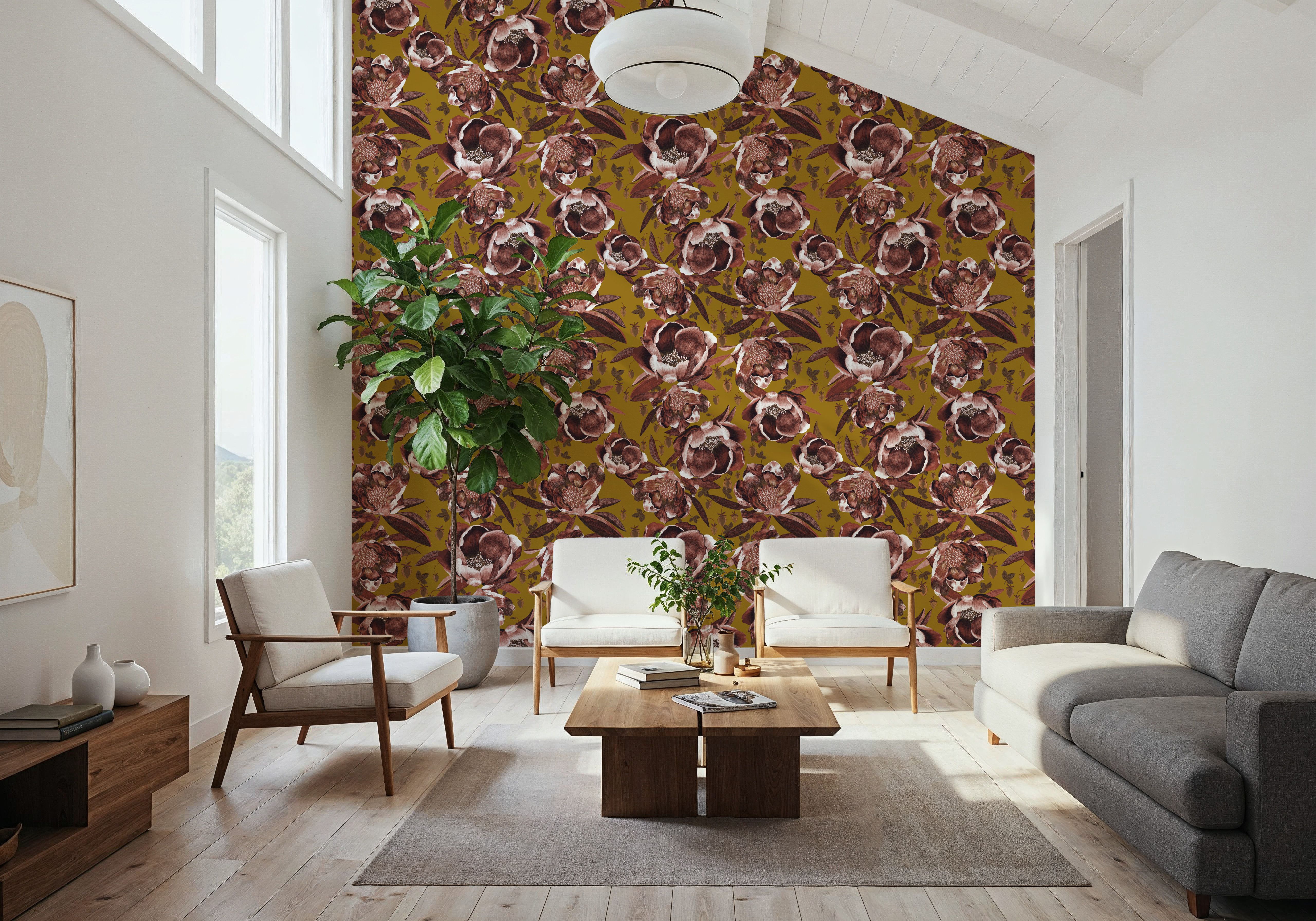 Pop Peonies, Rust & Mustard