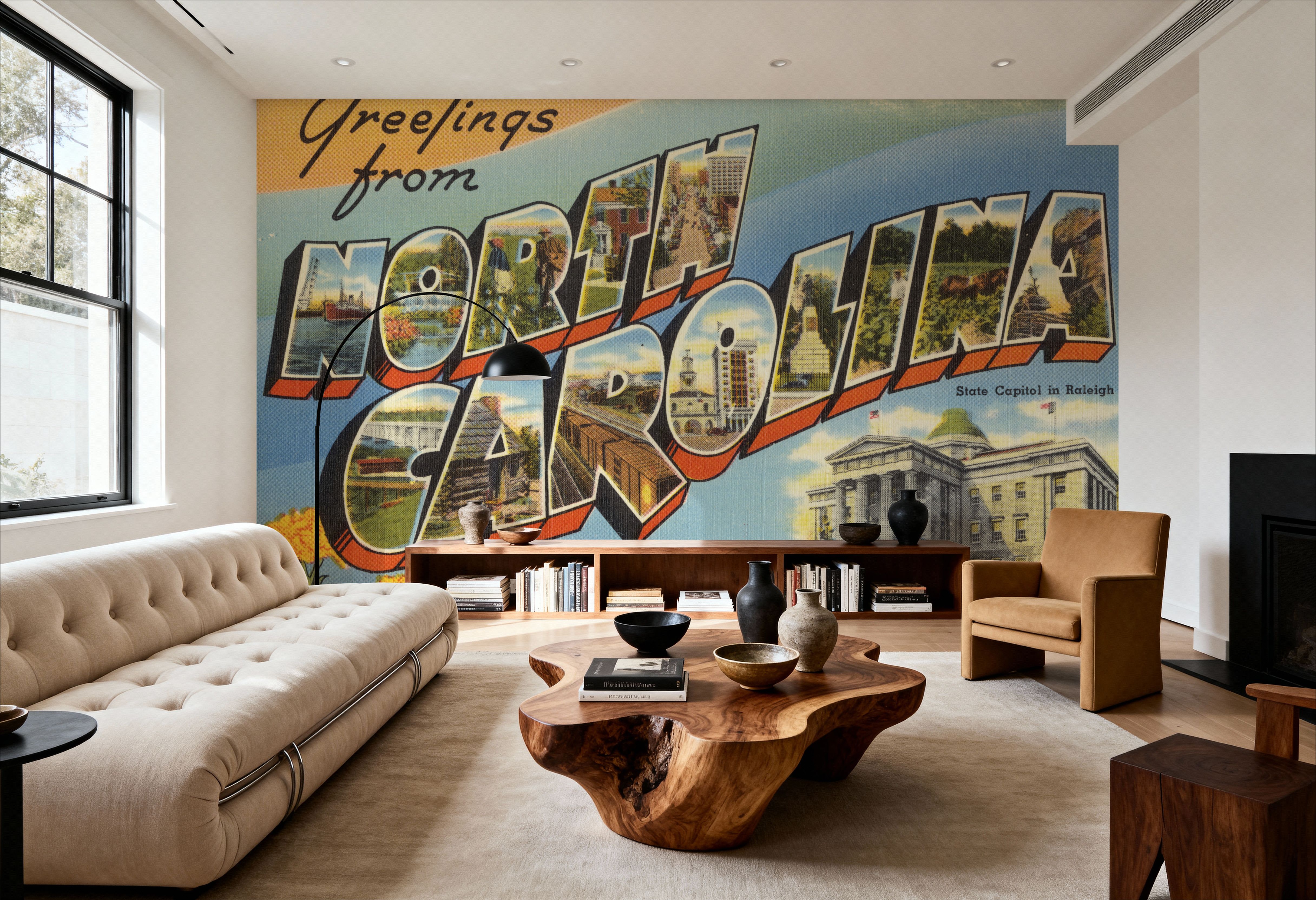 Greetings from North Carolina - Screenprint Postcard