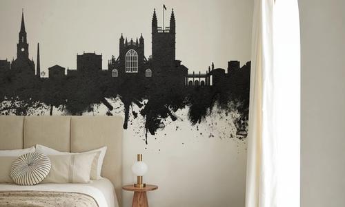 Bath England Skyline Black & White