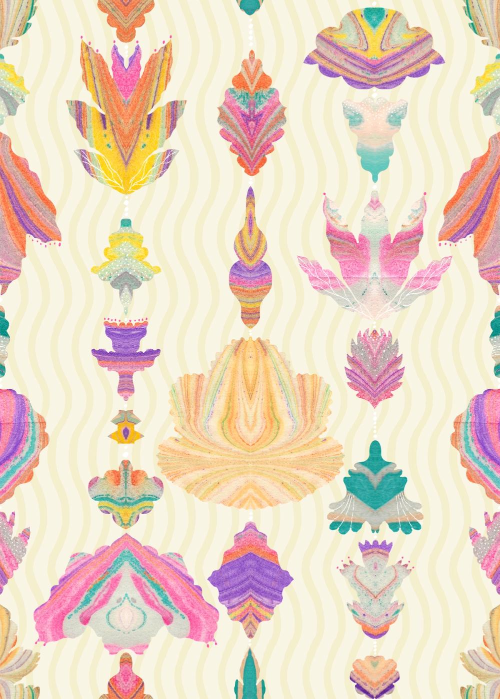 Marble Flowers, Cream