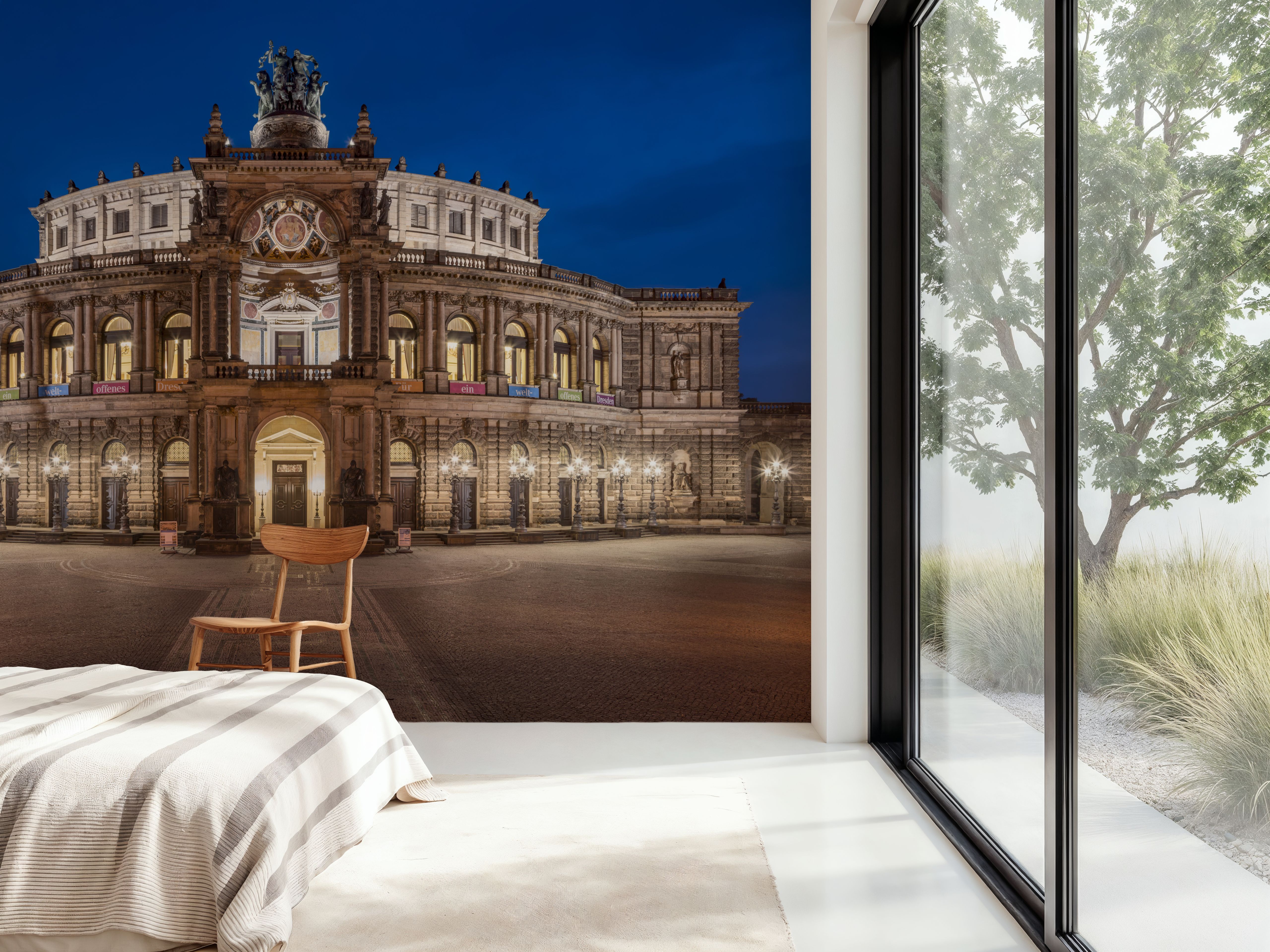 Wall Mural - Evening Palace - Architecture Travel & Landmarks mural wallpaper - Living room - Wallism US - Premium, Textured or Peel & Stick