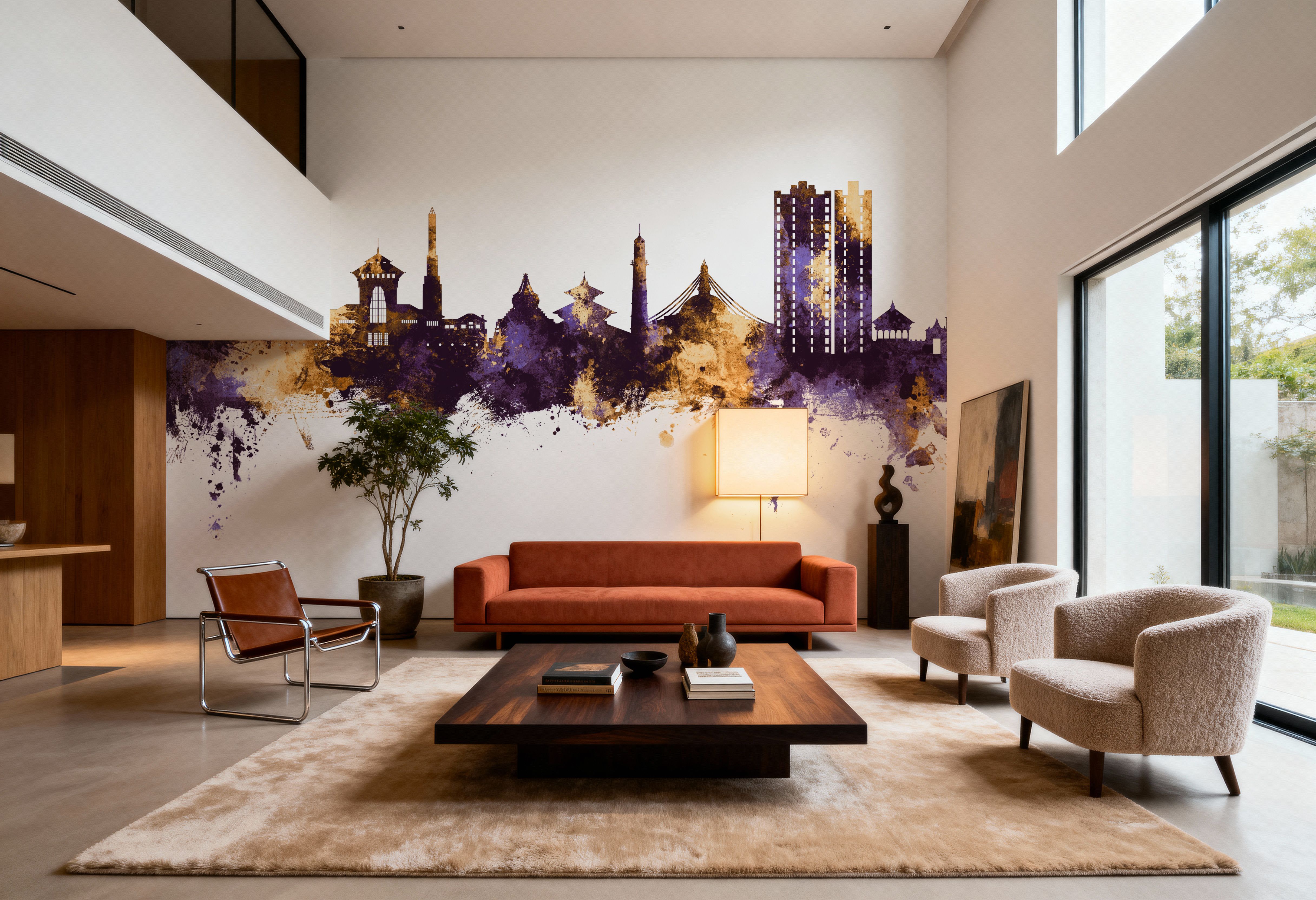 Kathmandu Nepal Skyline Purple & Gold