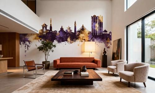 Kathmandu Nepal Skyline Purple & Gold