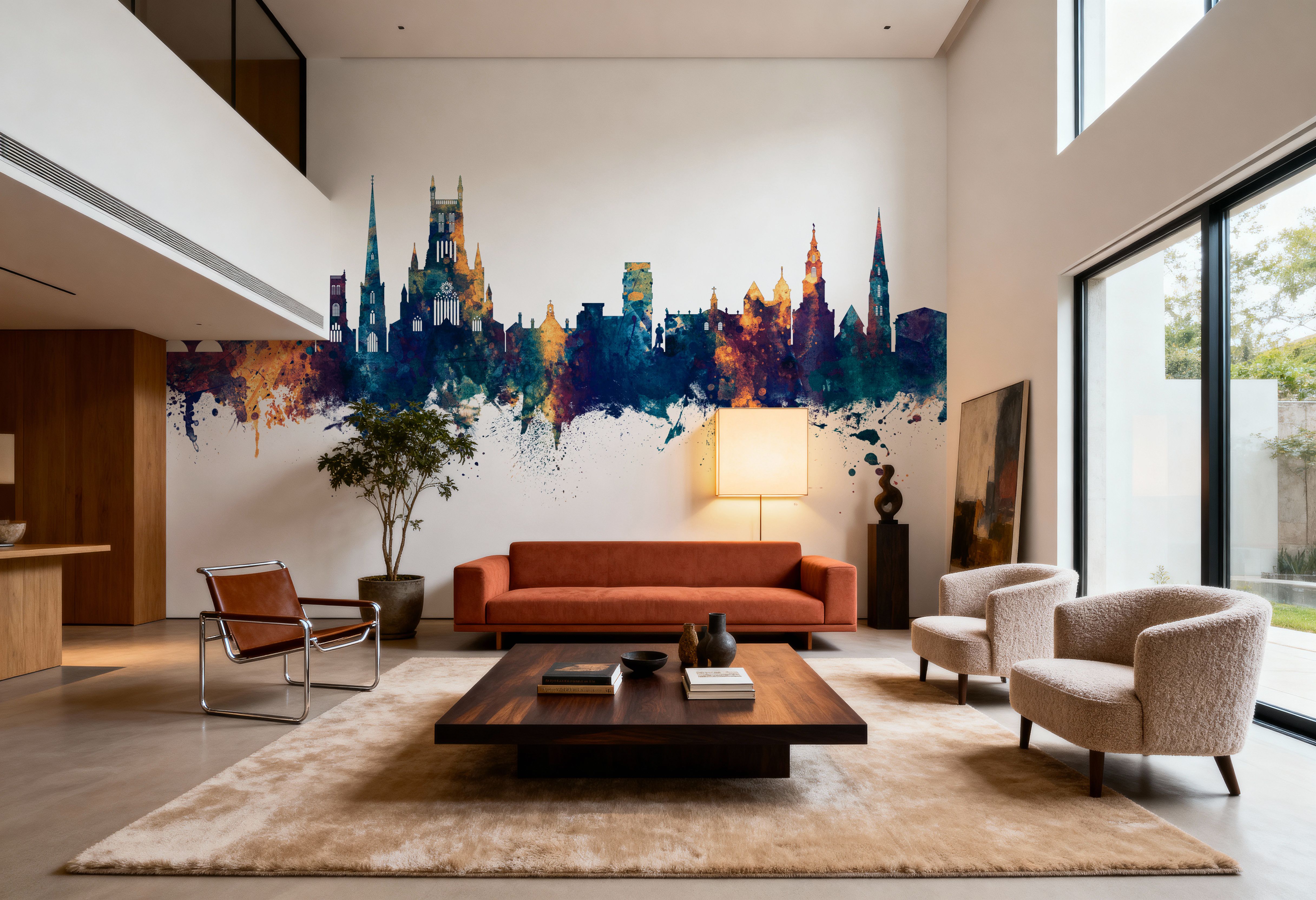 Worcester England Skyline Blue & Bronze