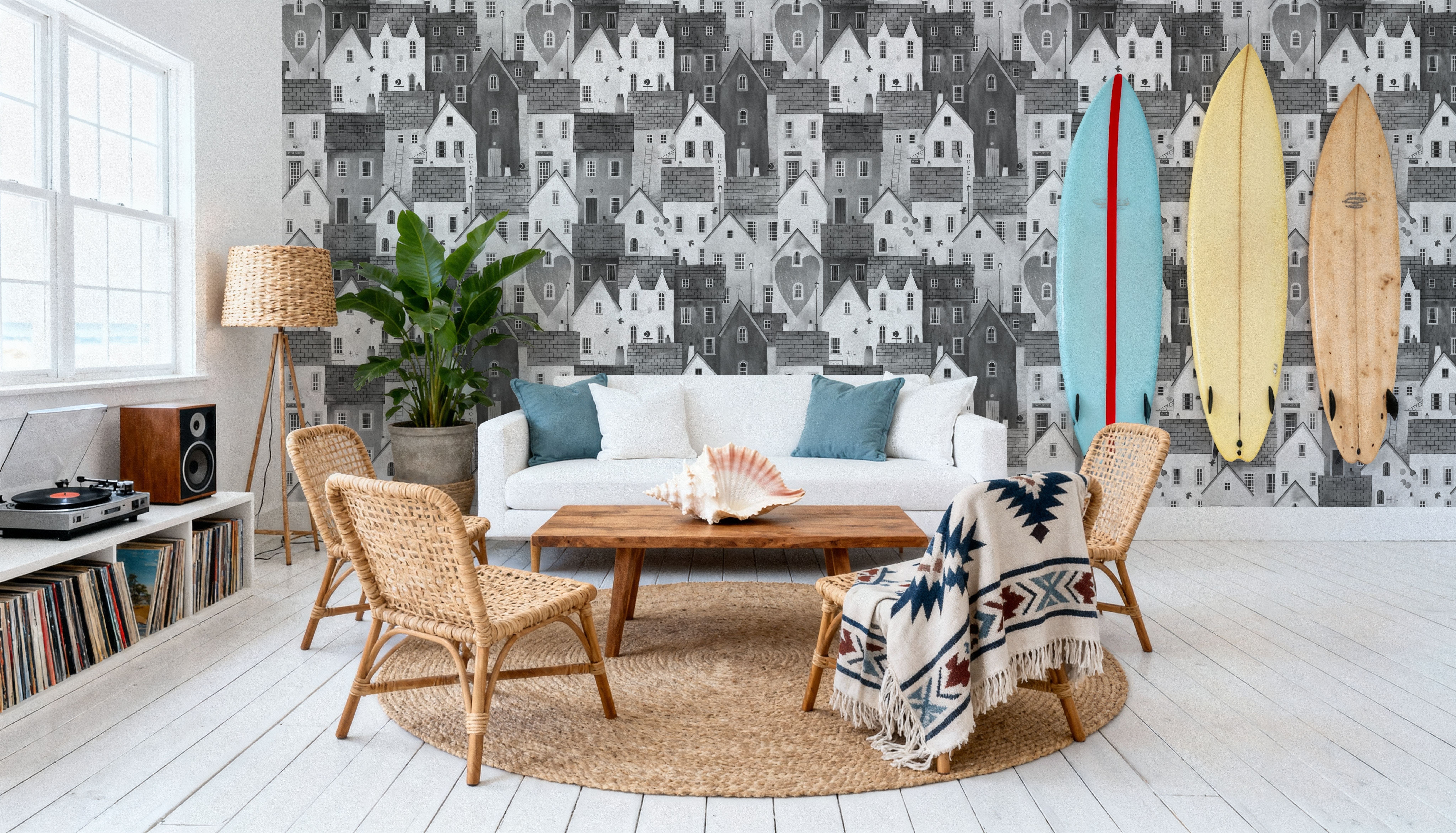 Small Town Houses, Black & White