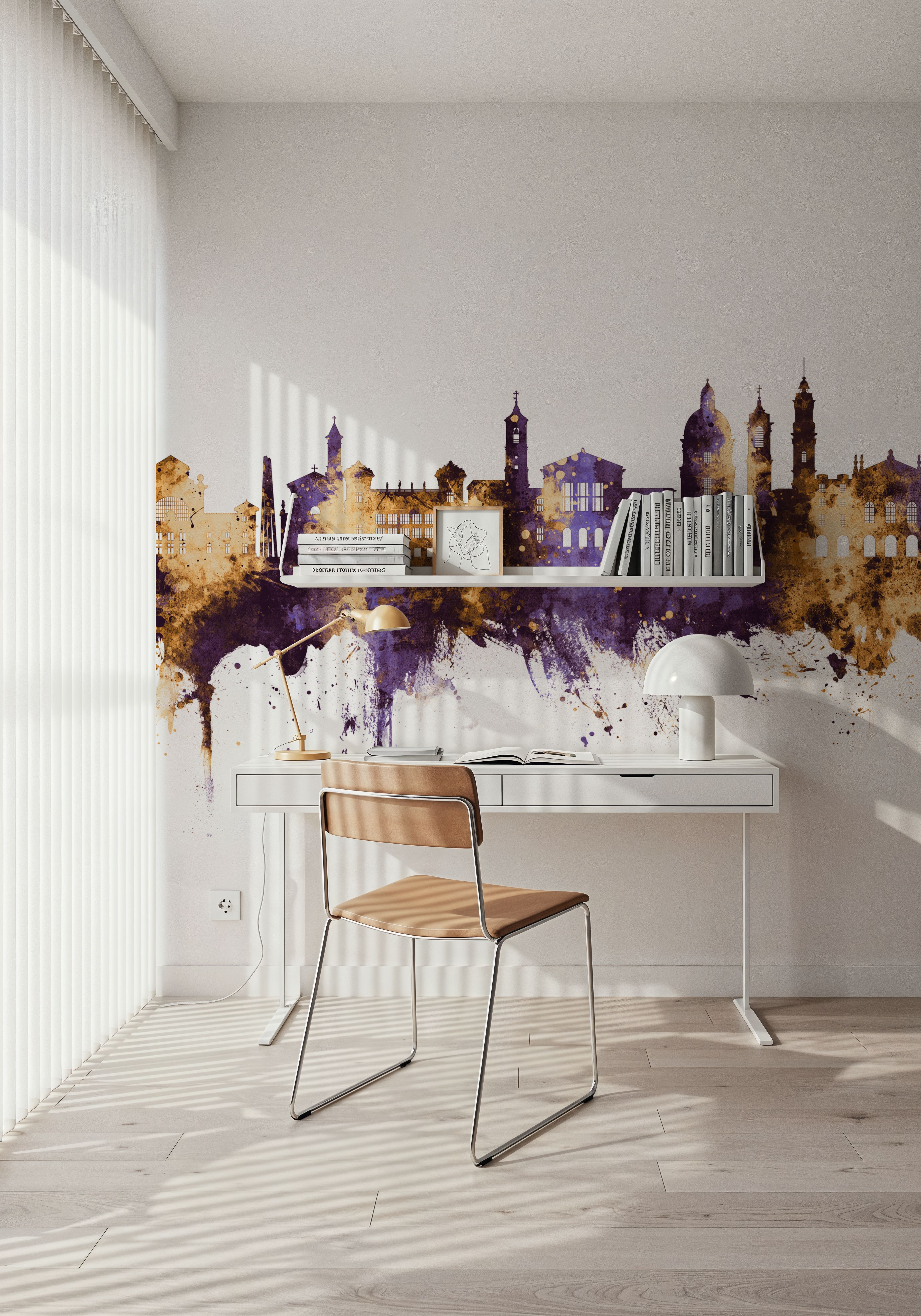 Nice France Skyline Purple & Gold