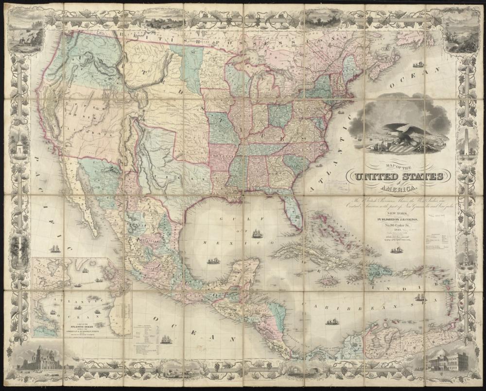 Colton's Unites States Map 1849