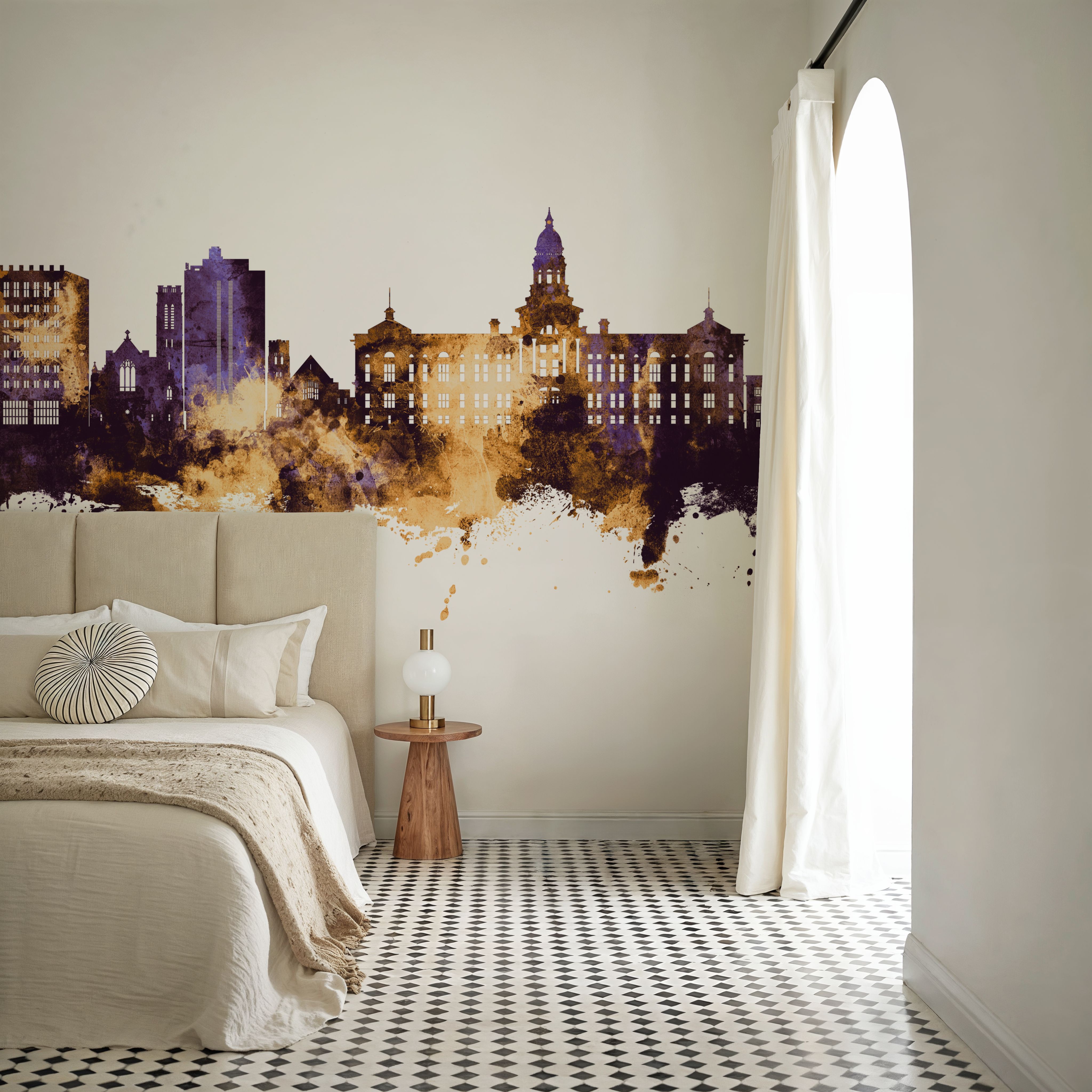 Cheyenne Wyoming Skyline Purple & Gold