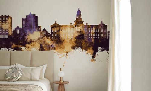 Cheyenne Wyoming Skyline Purple & Gold