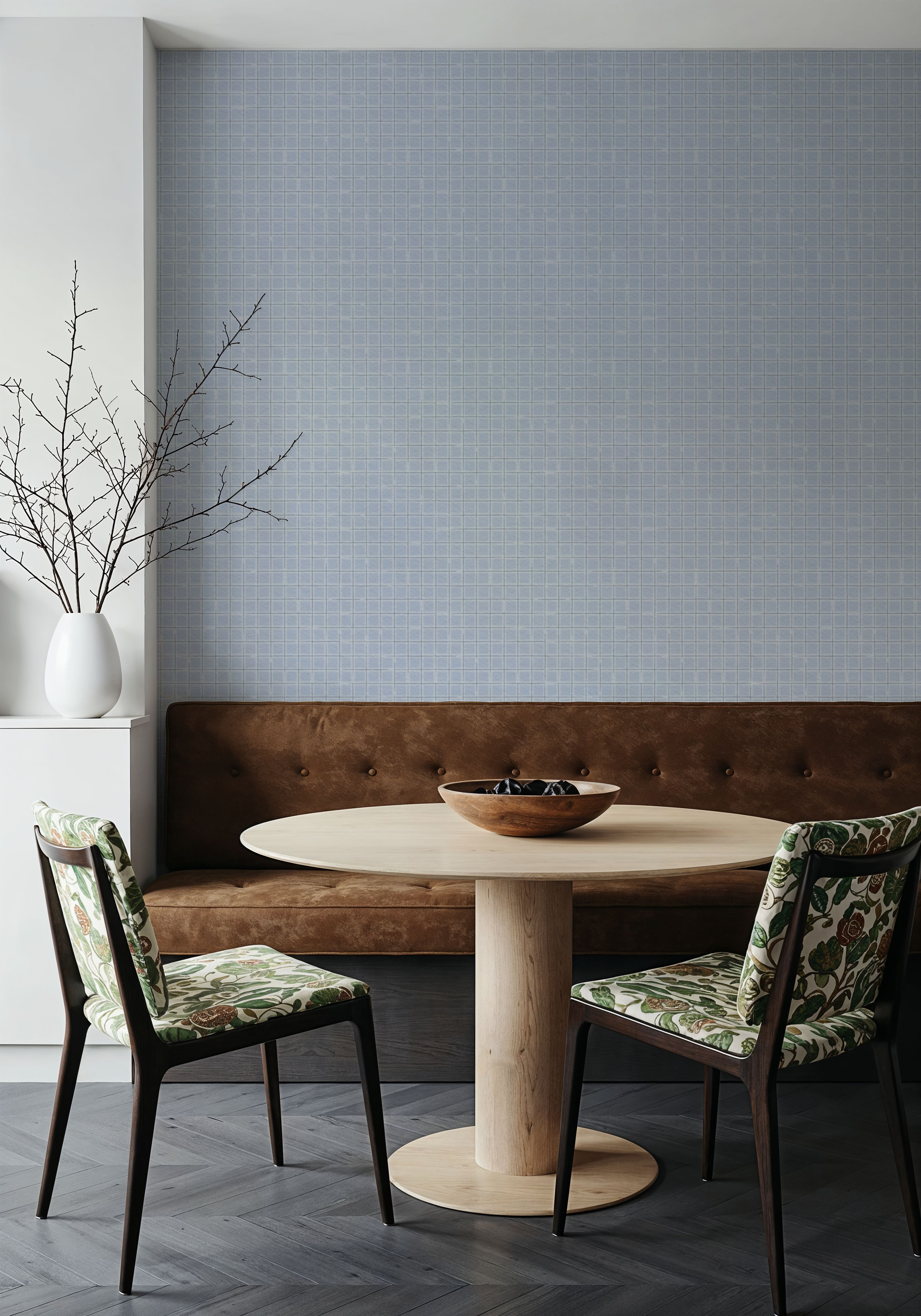 Weathered Checks, Soft Blue