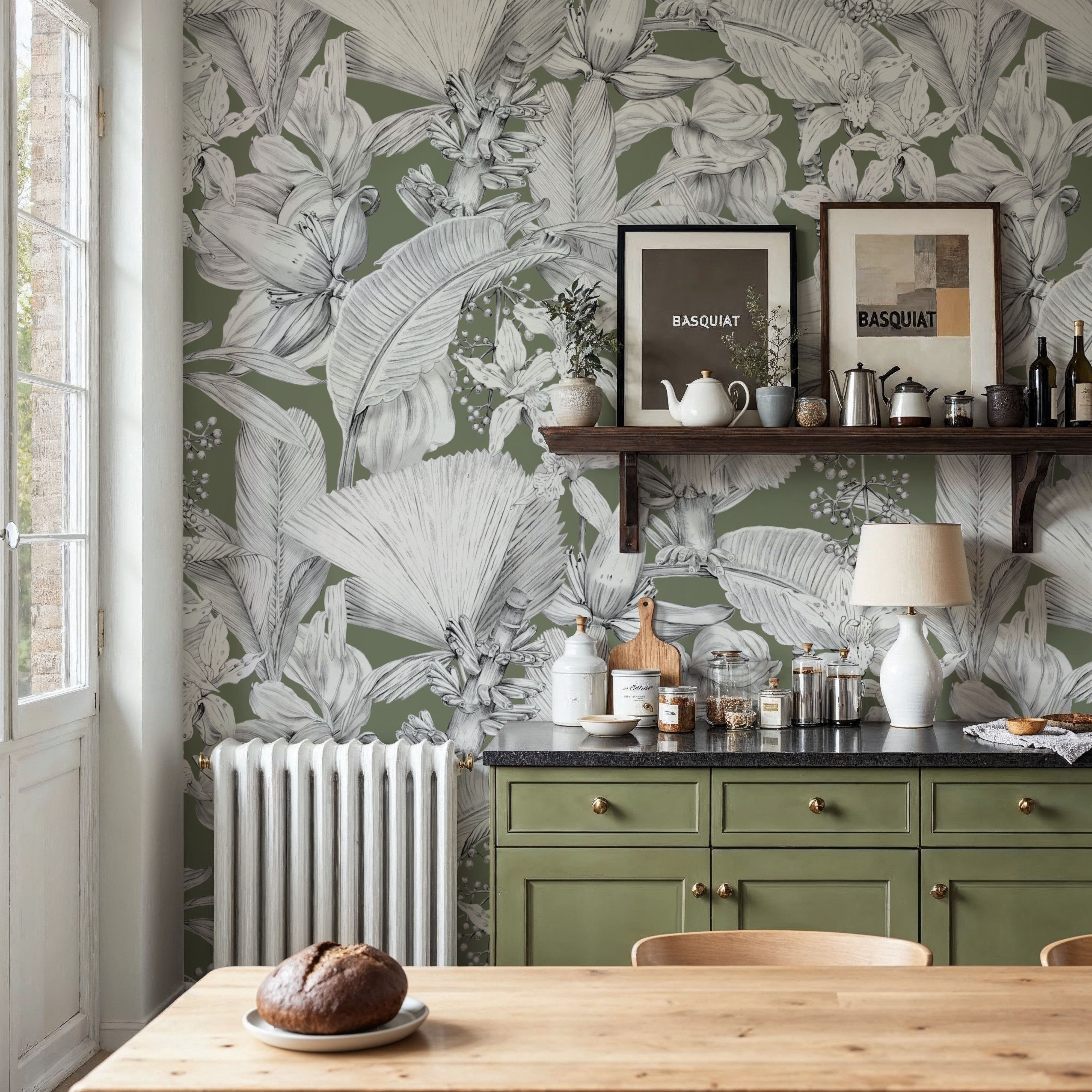 Maui, Dusty Green, Wallpaper